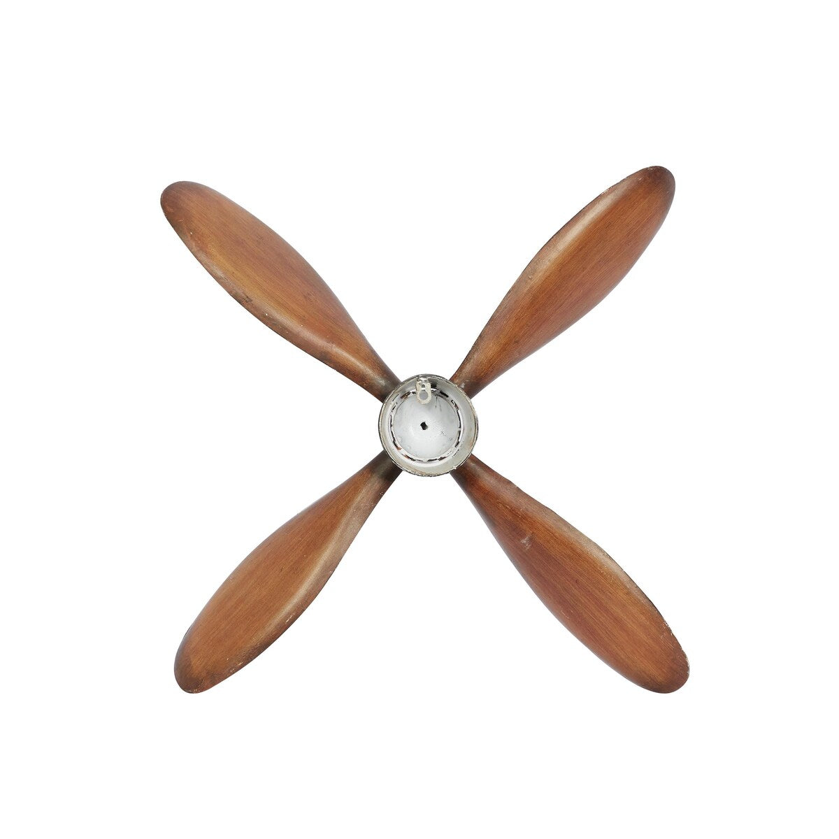 Metal Airplane Propeller 4 Blade Home Wall Decor with Aviation Detailing - Dark Brown - Roche River Decor