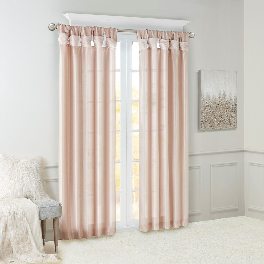 Twist Tab Lined Window Curtain Panel