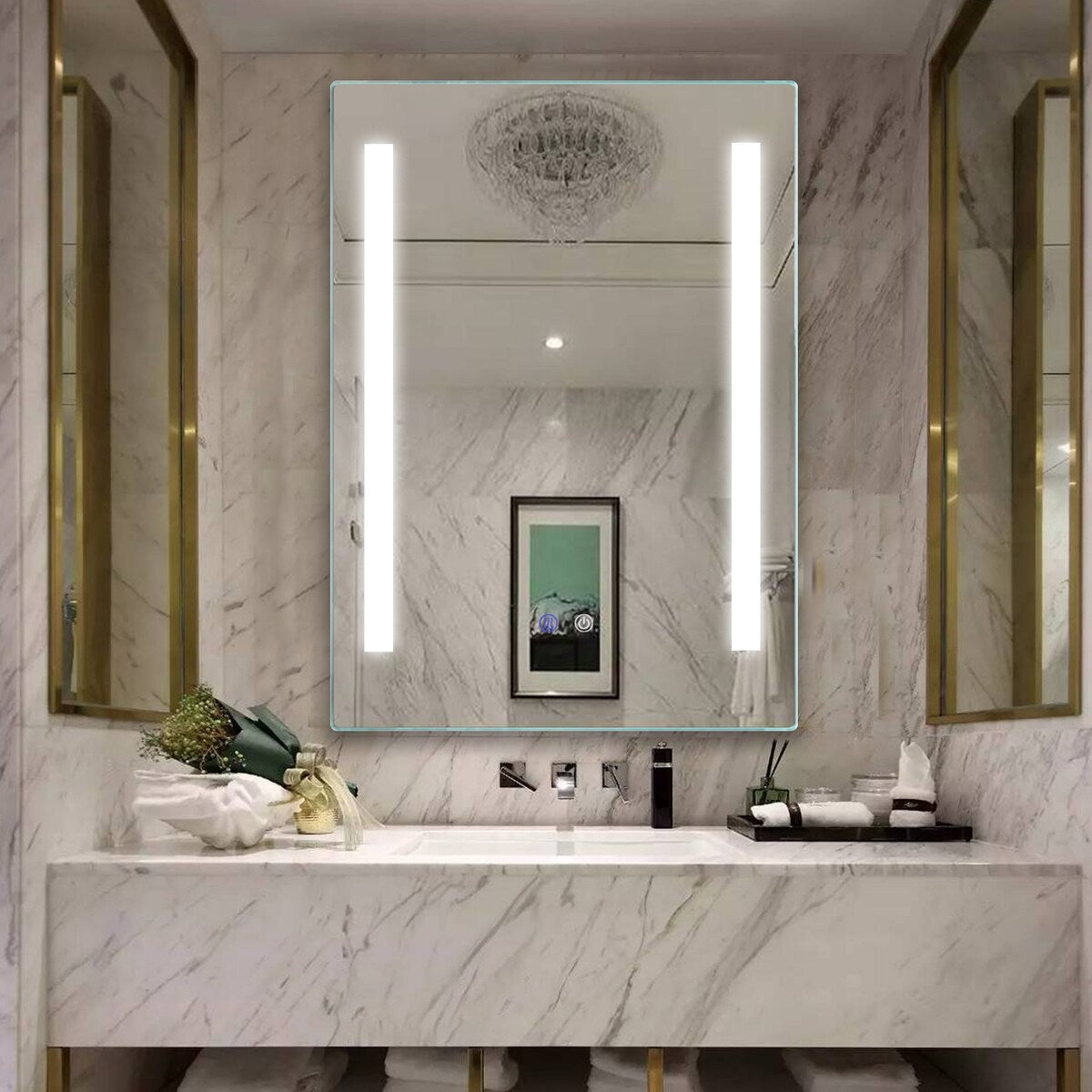 ExBrite LED Bathroom Mirror with Defog and Stepless Dimming