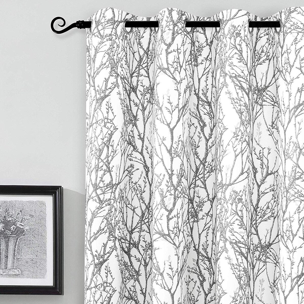 Tree Branch Grommet Window Curtain Panel