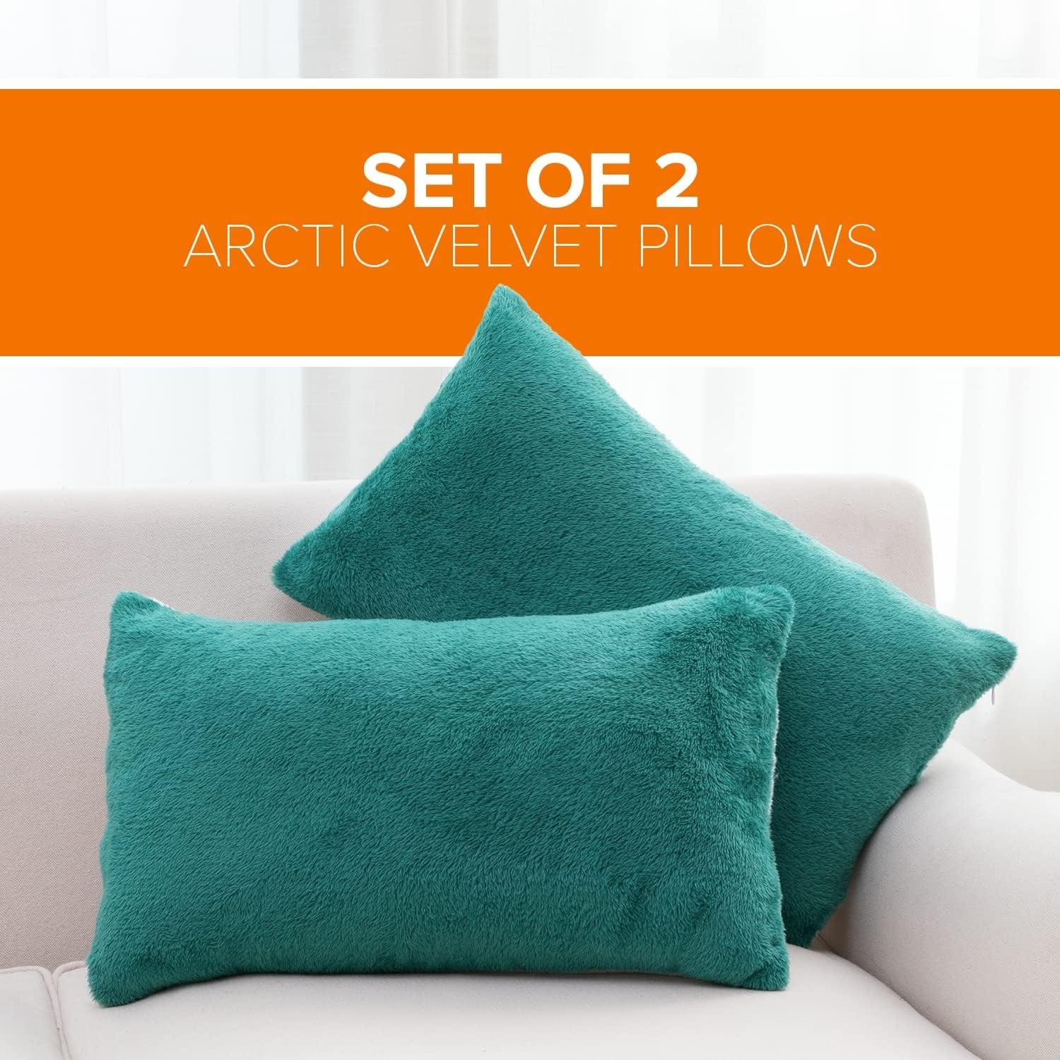 Cheer Collection Set of 2 Ultra Soft and Fluffy Throw Pillow