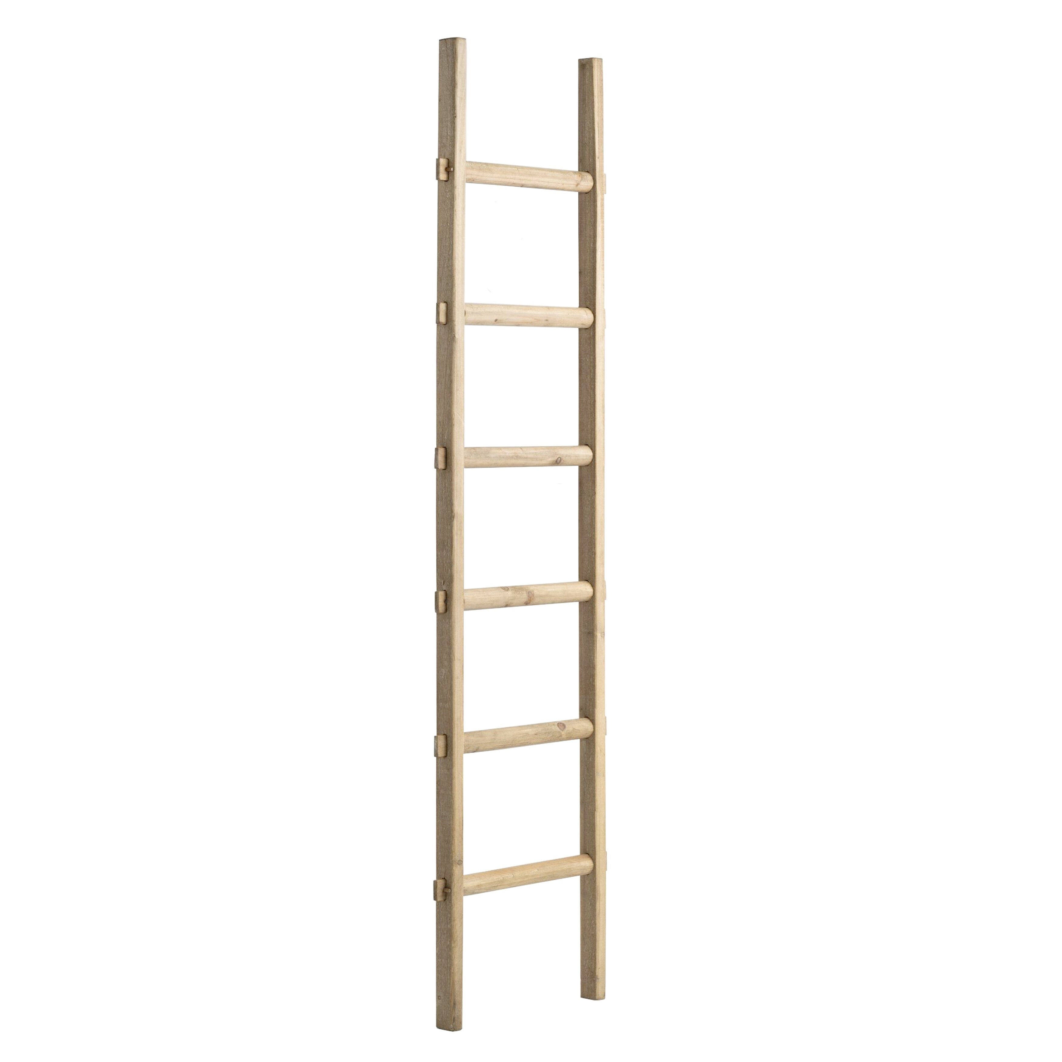 Sagebrook Home Rustic 6ft Tall Blanket Ladder, Decorative Freestanding Ladder For Storage - 19 x 2 x 76