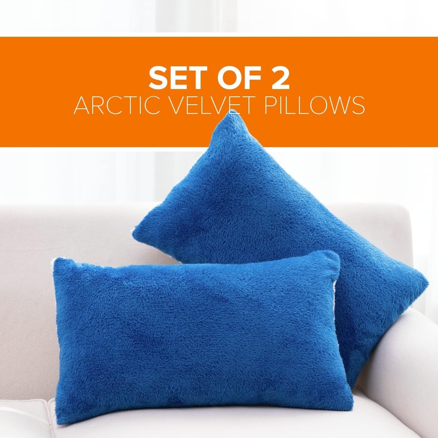 Cheer Collection Set of 2 Ultra Soft and Fluffy Throw Pillow