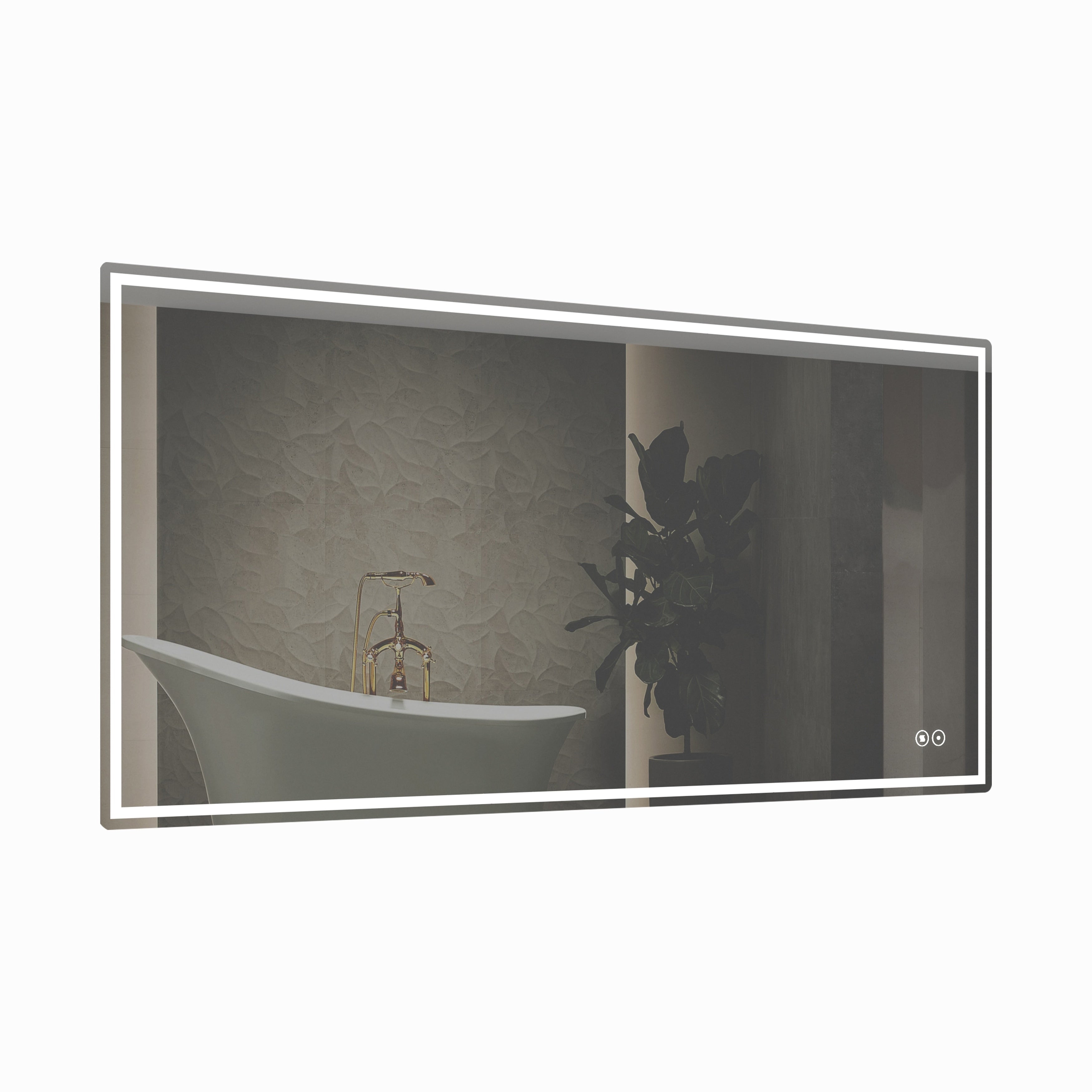 CB HOME LED Bathroom Mirror, Lighted Wall Mounted Mirror, Frameless Vanity Mirror, Anti-Fog, Dimmable,Three Color