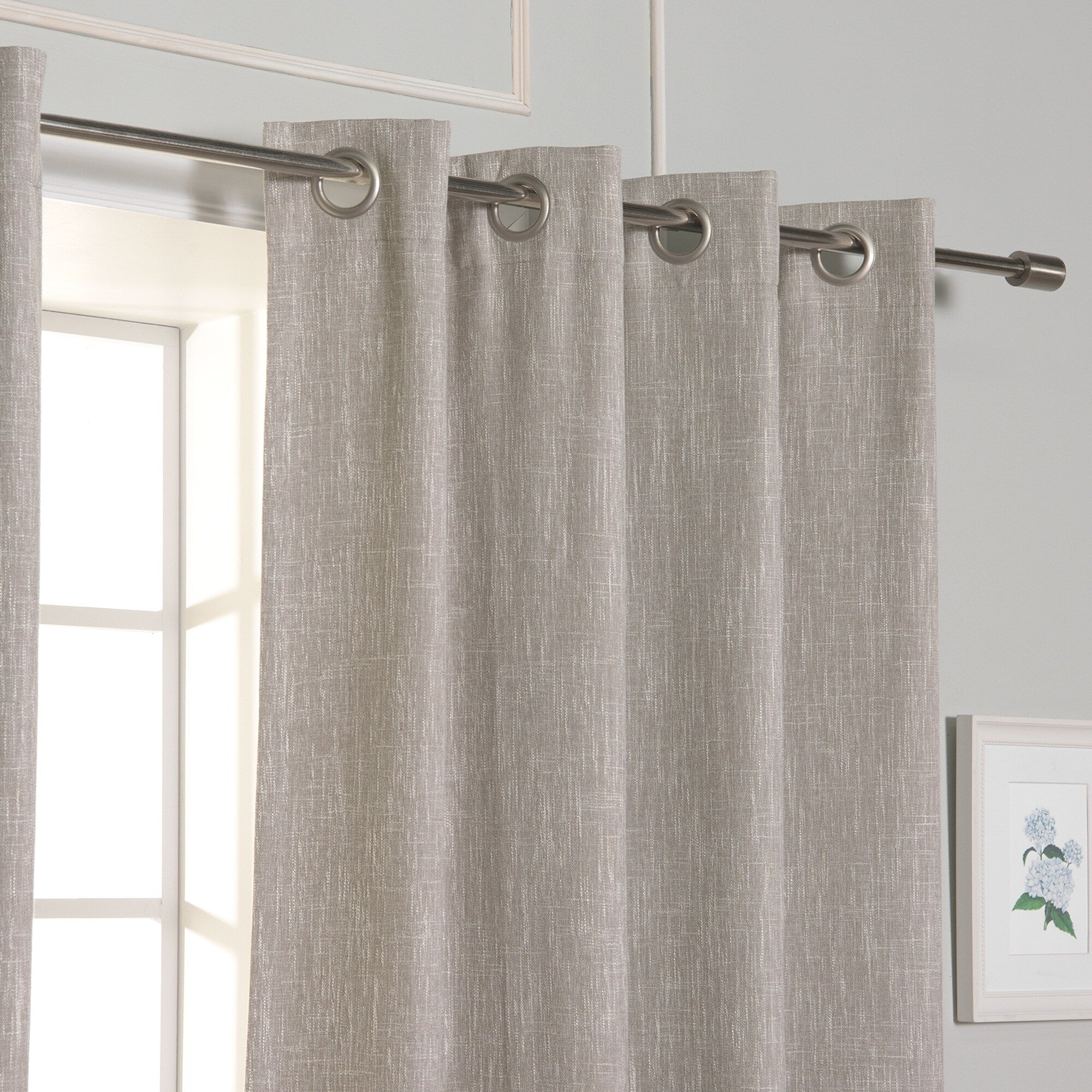 Aurora Home Heathered Linen Grommet Blackout Curtains