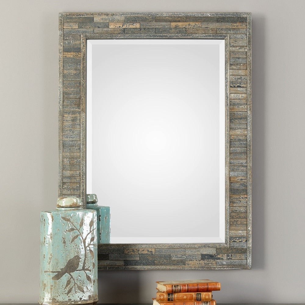 Carbon Loft Charcoal Blue Rectangular Mirror