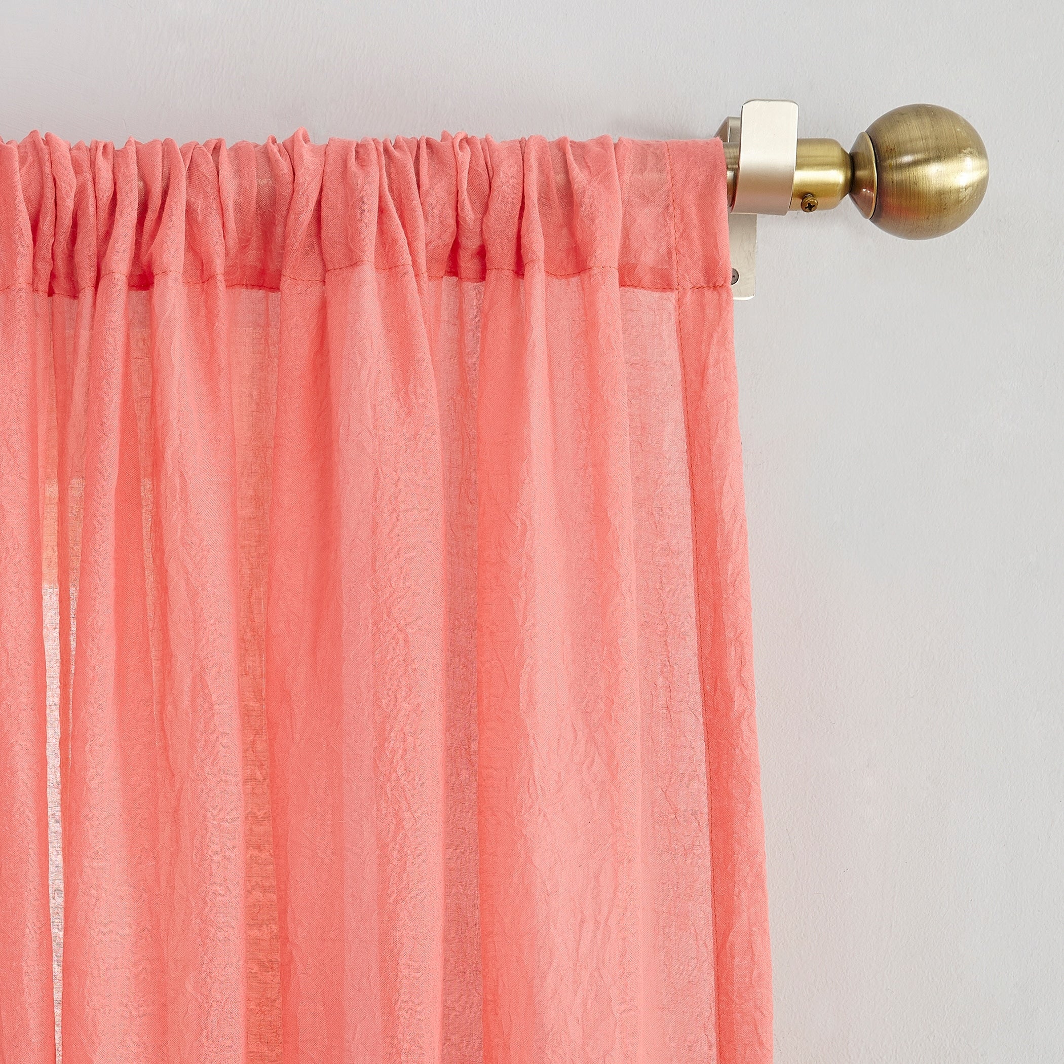 No. 918 Ladonna Crushed Texture Semi-Sheer Rod Pocket Curtain Panel, Single Panel