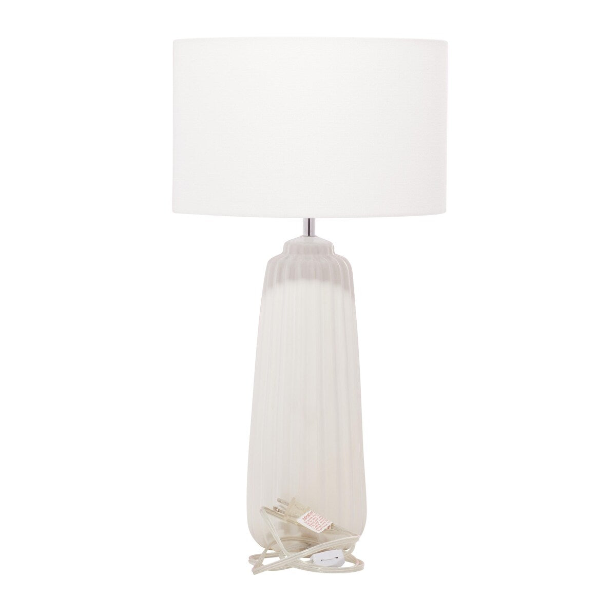 Ceramic Ribbed Room Table Lamp - White - Roche River Decor