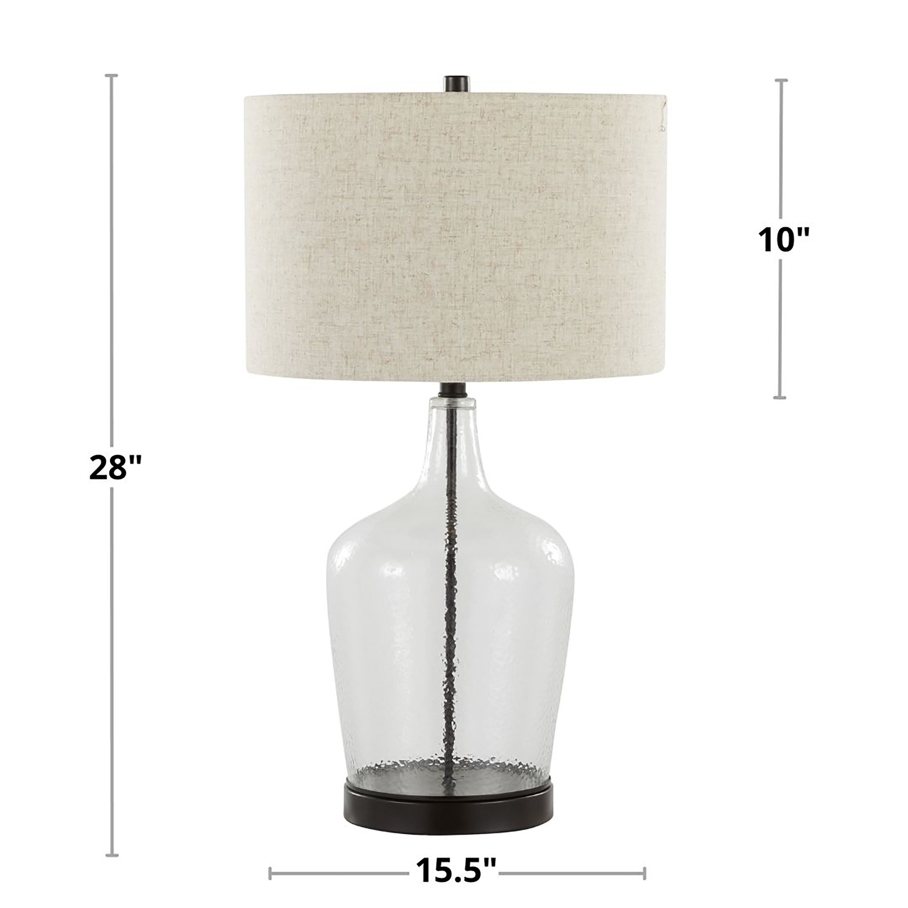 Porch & Den Bree 28 Glass Table Lamp with USB (Set of 2)