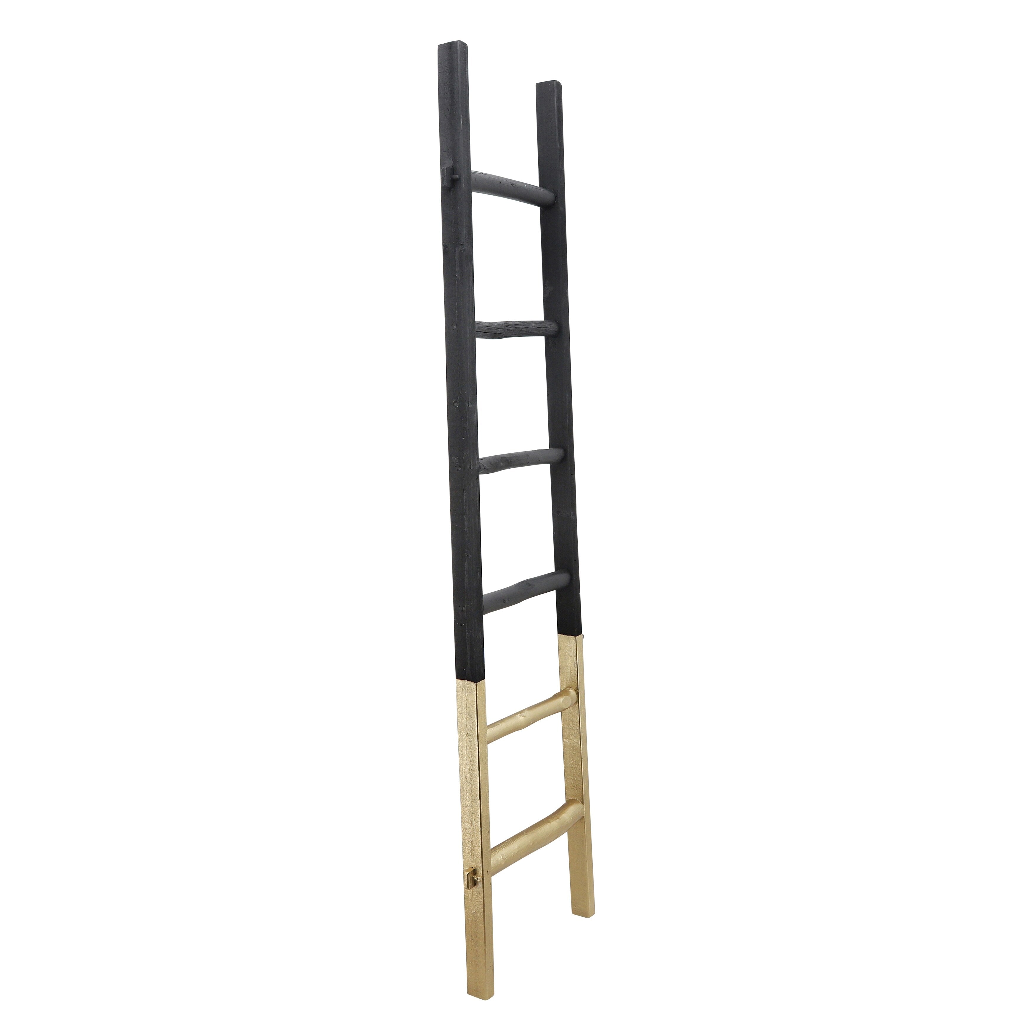 Sagebrook Home Rustic 6ft Tall Blanket Ladder, Decorative Freestanding Ladder For Storage - 19 x 2 x 76