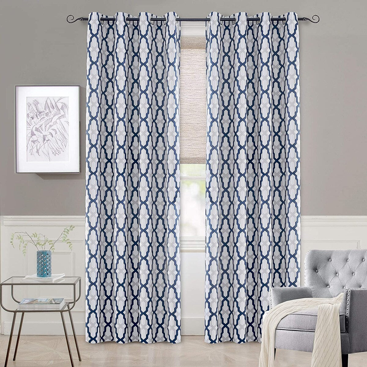 DriftAway Mason/Geo Thermal Insulated Blackout Grommet Window Curtain Panel