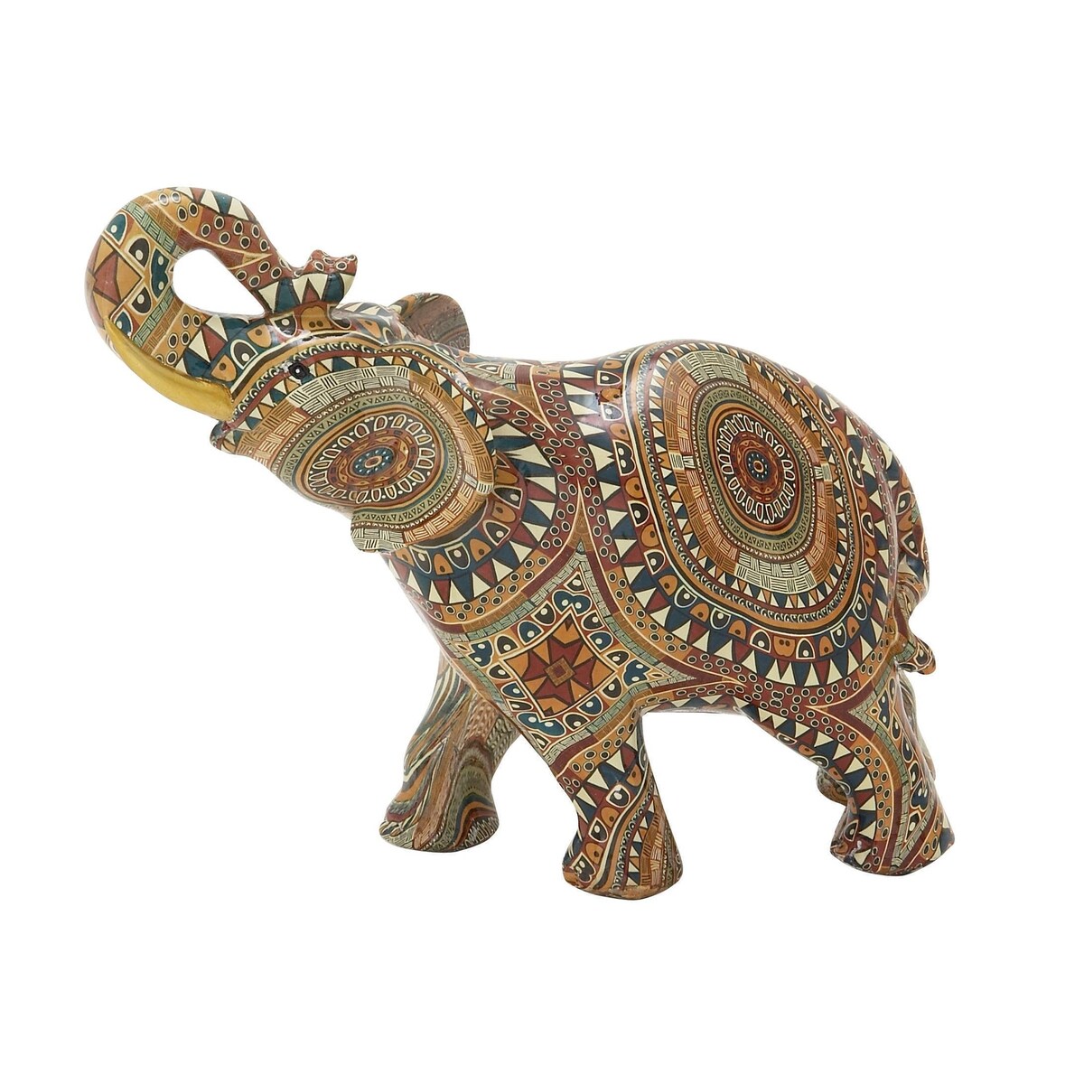 Polystone Elephant Decorative Sculpture - Multi Colored - Roche River Decor