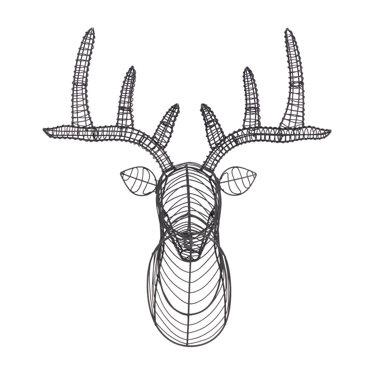 Metal Deer Head Home Wall Decor - Black - Roche River Decor