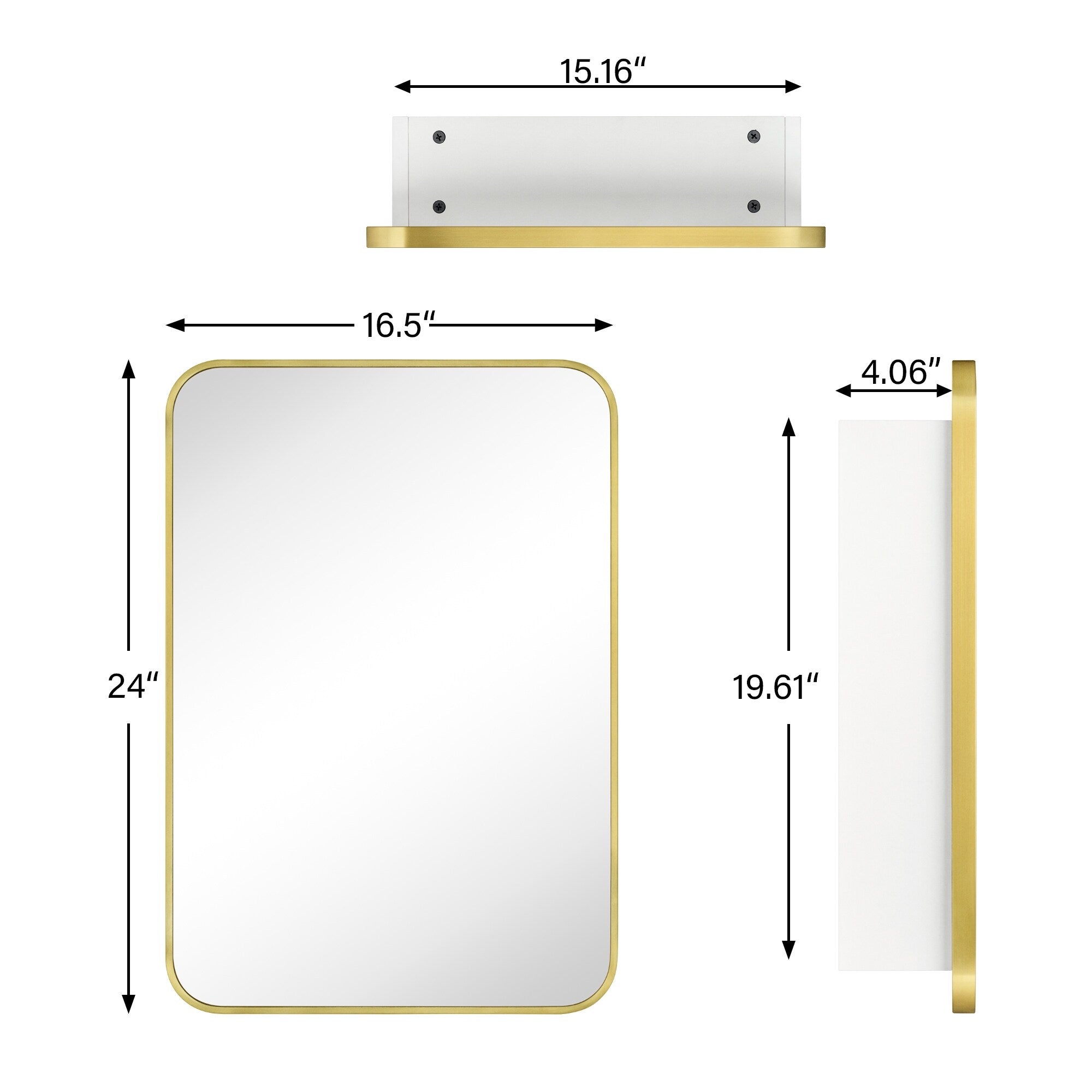 TEHOME Garnes Recessed or Surface Mount Framed Medicine Cabinet with Adjustable Shelves