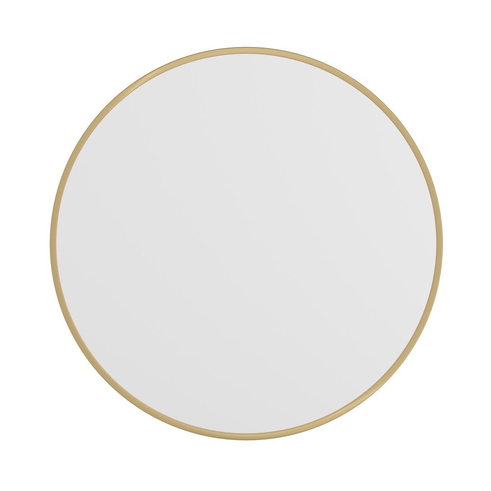 Wall Mount Shatterproof Round Accent Wall Mirror with Metal Frame