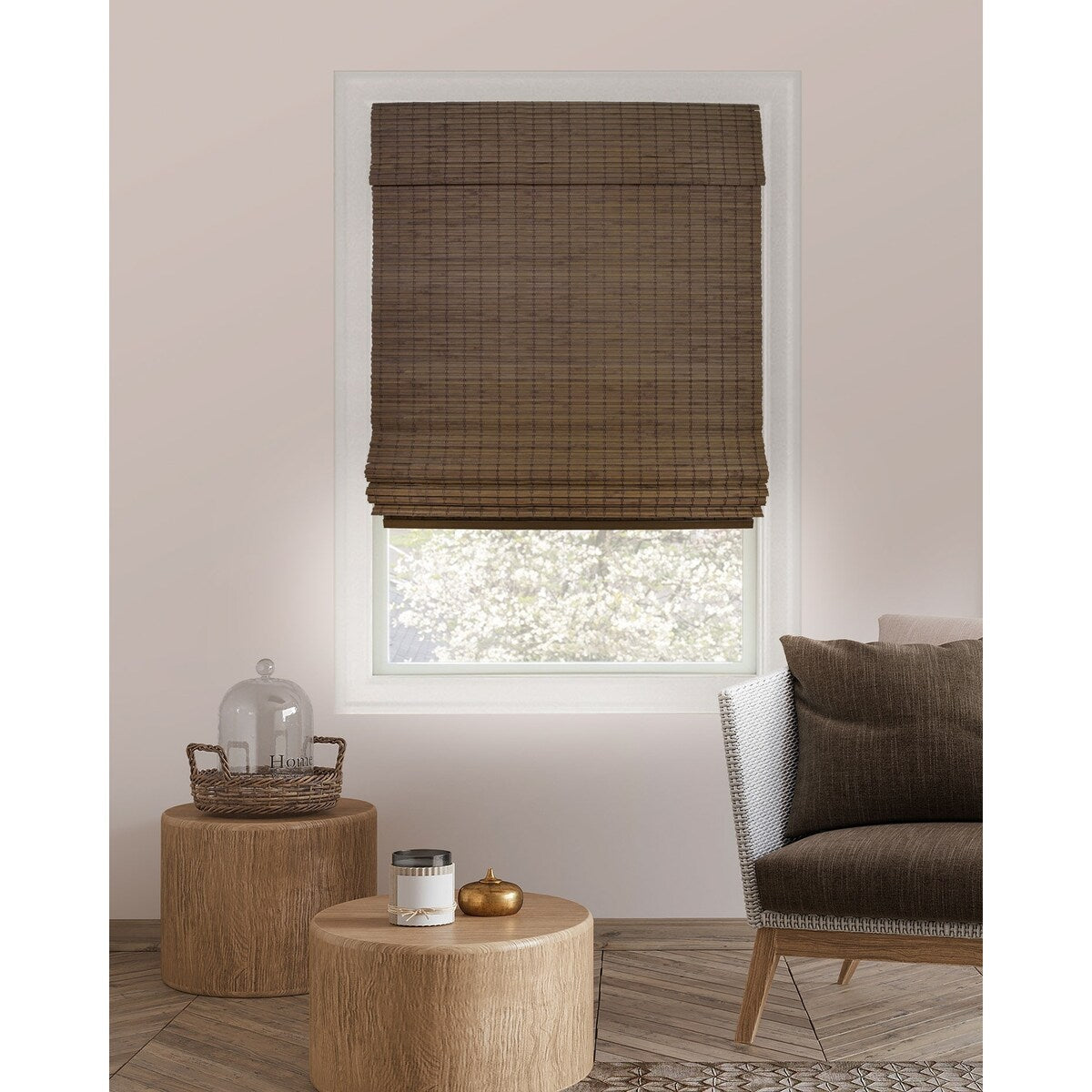 Chicology Cordless Bamboo Light-filtering Roman Shades