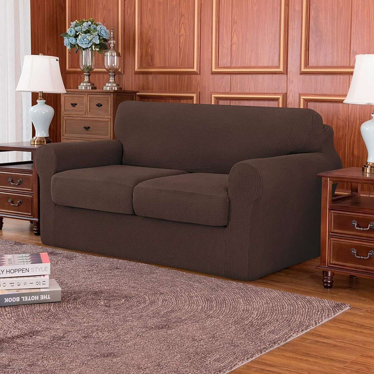 Subrtex Stretch Loveseat Slipcover Cover with 2 Separate Cushion Cover