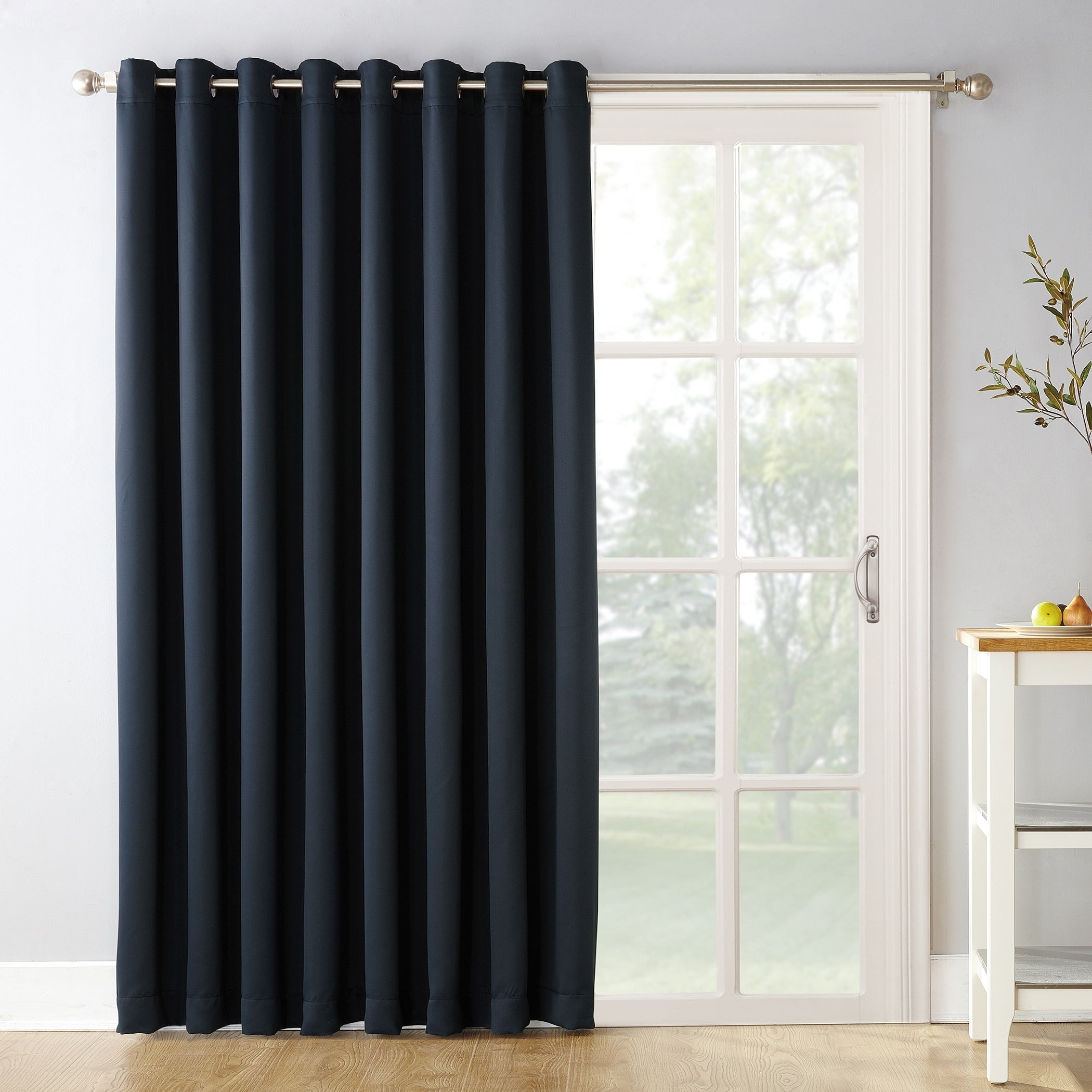 Sun Zero Hayden Patio Extra-Wide Blackout Grommet Sliding Patio Door Curtain Panel, Single Panel