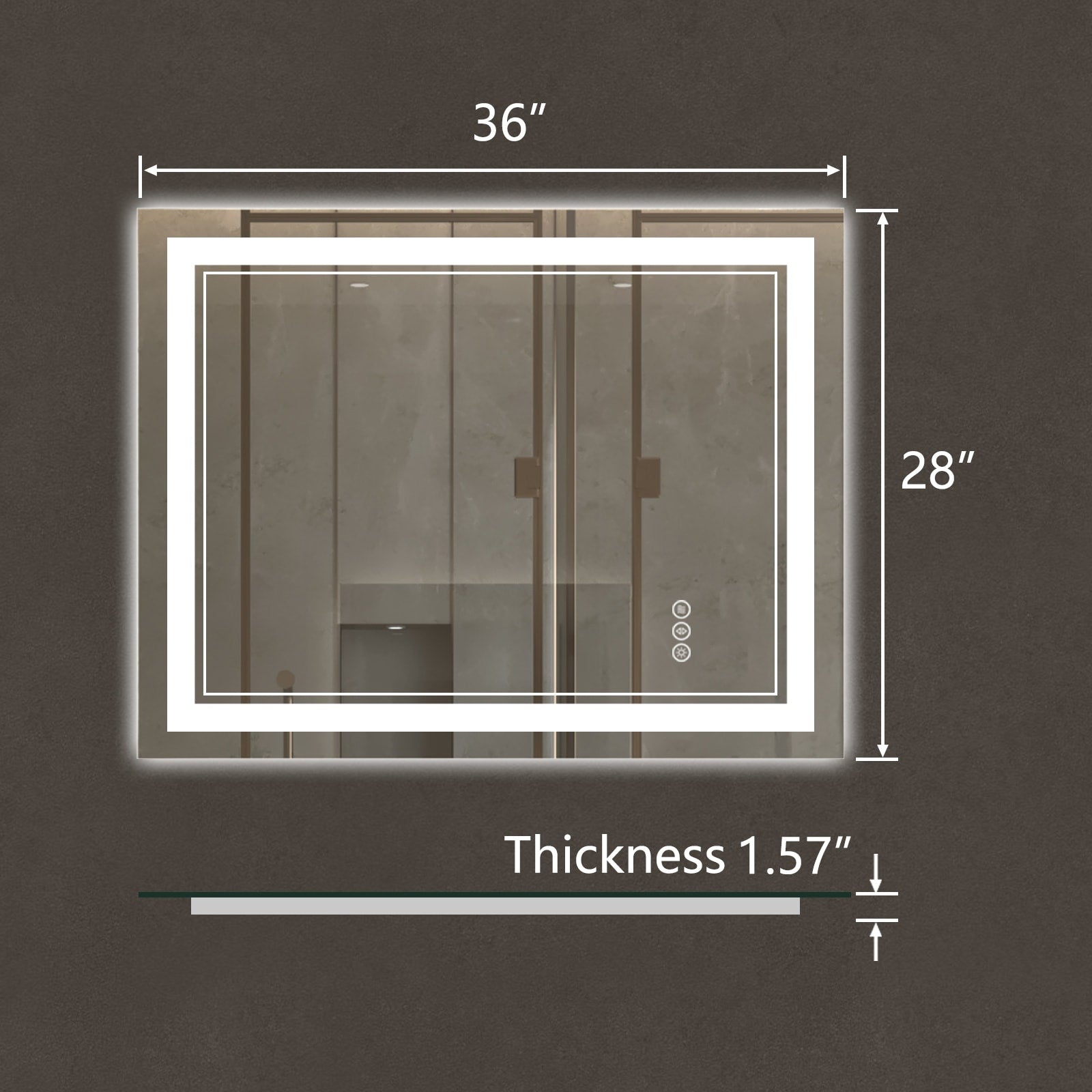 ExBrite Anti-Fog LED Bathroom Mirror with Endless Dimming