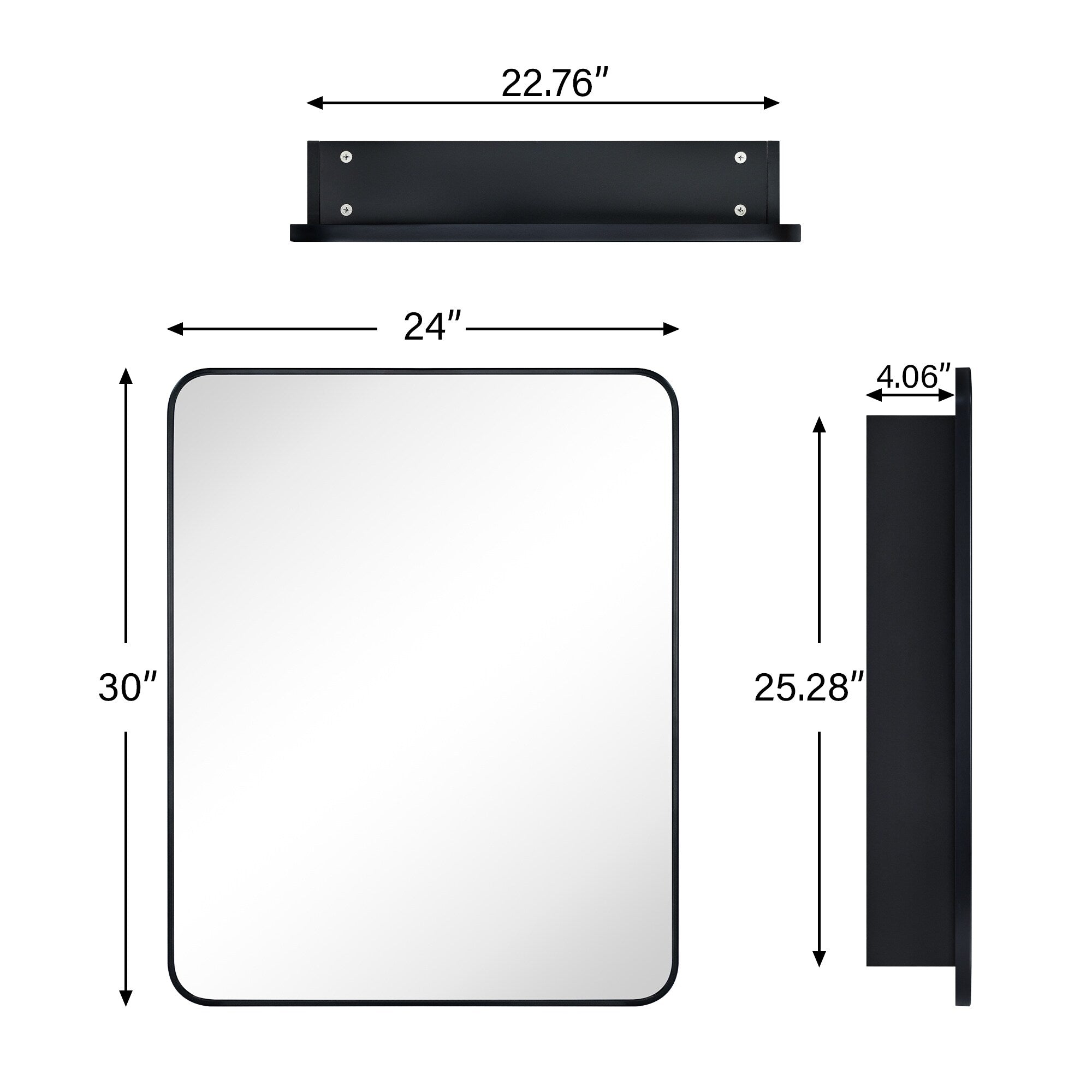 TEHOME Garnes Recessed or Surface Mount Framed Medicine Cabinet with Adjustable Shelves