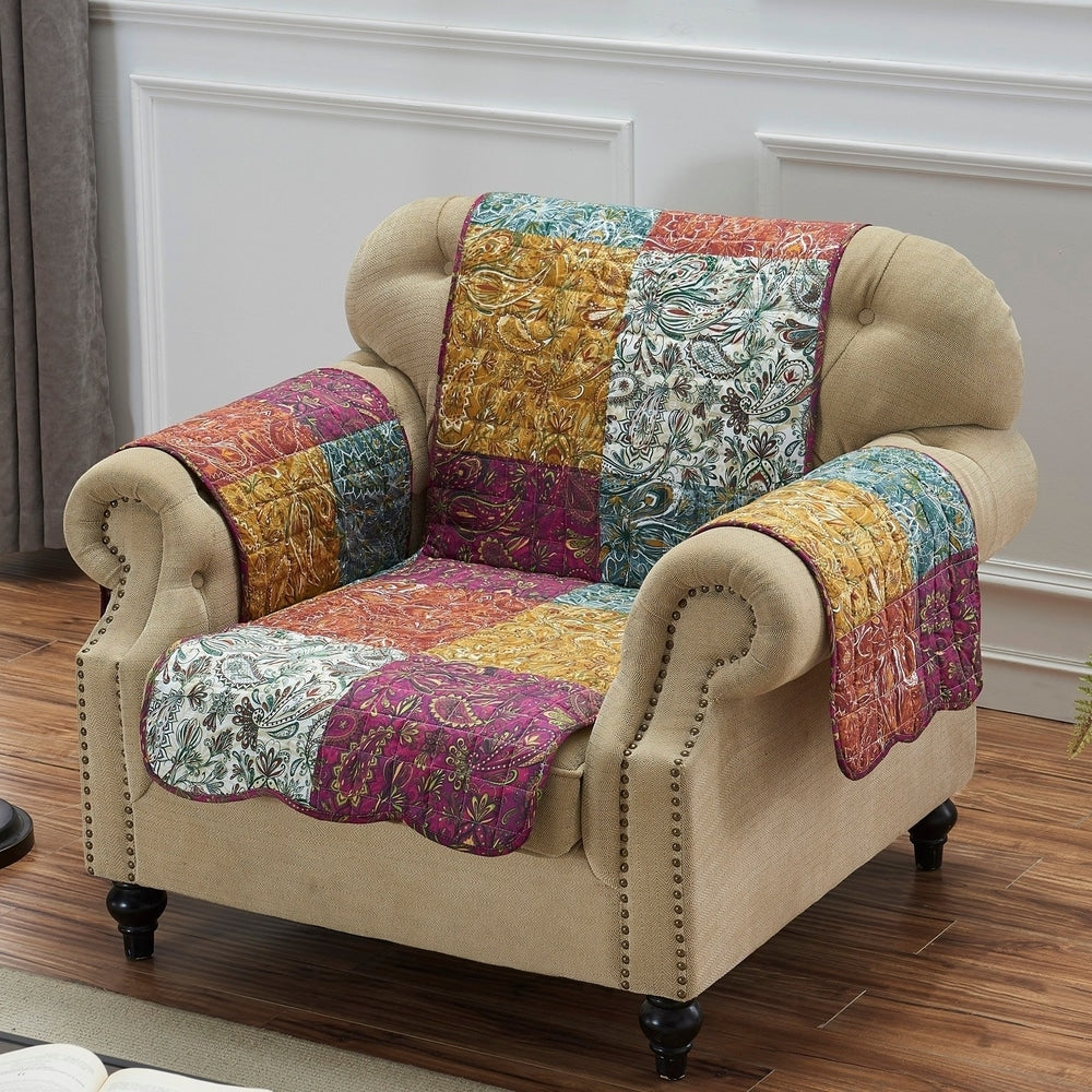 Porch & Den Merritt Paisley Armchair Protector