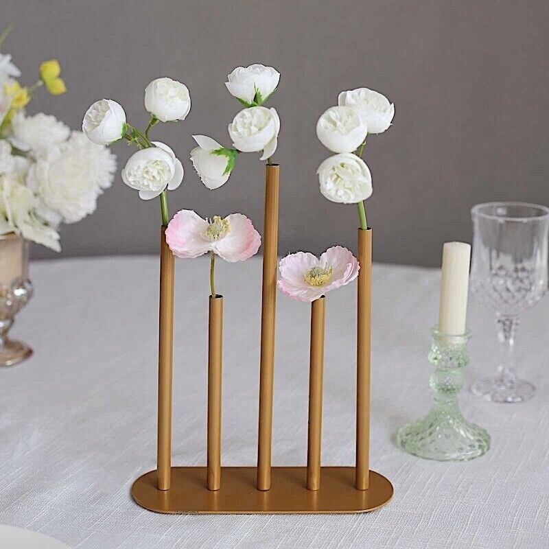 10 Inch Metal Single Stem Flower Bud Vase