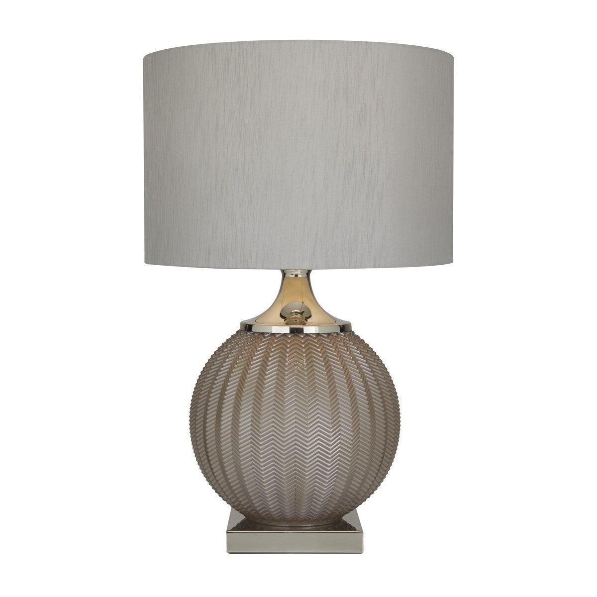 Glass Room Table Lamp with Chevron Pattern - Gray - Roche River Decor