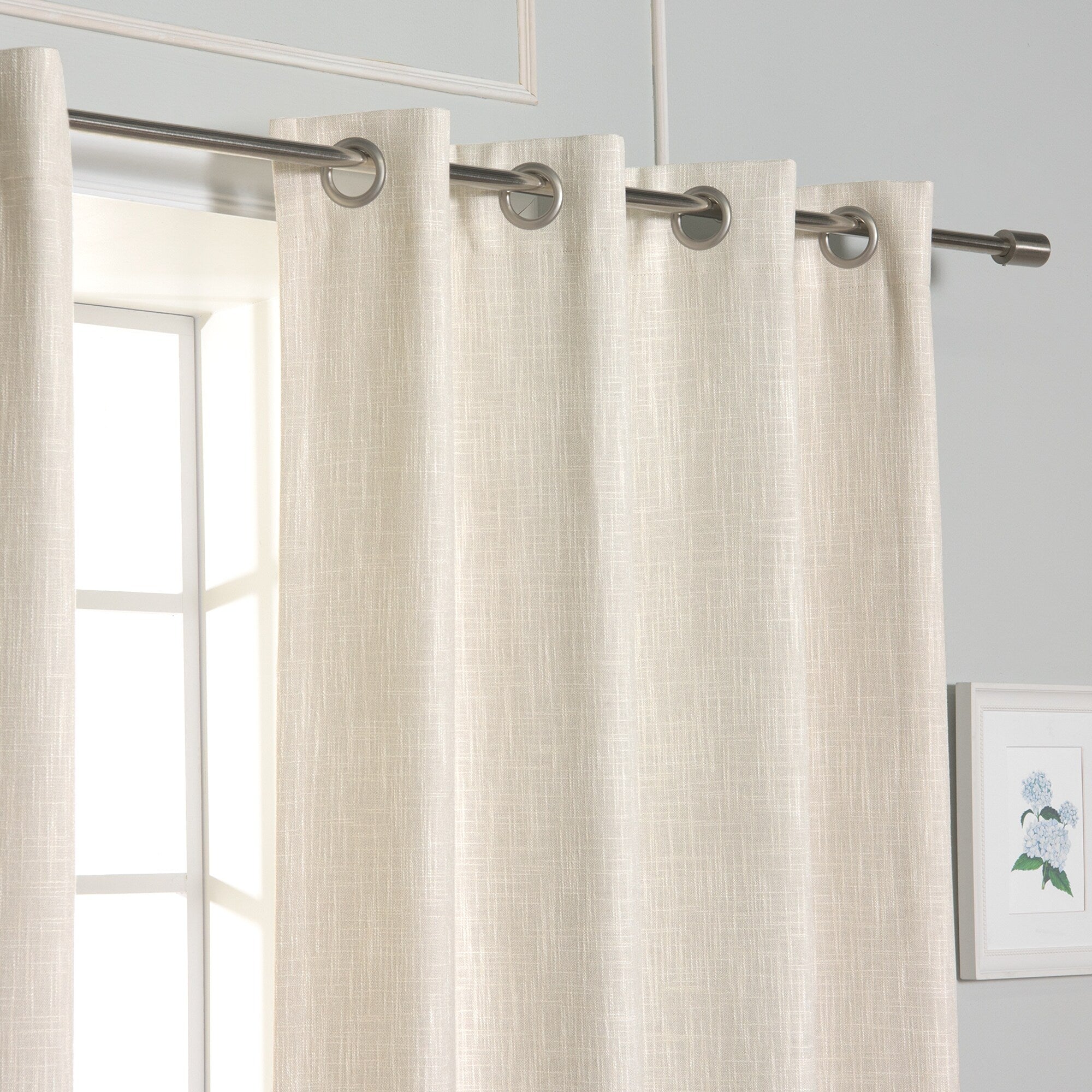 Aurora Home Heathered Linen Grommet Blackout Curtains