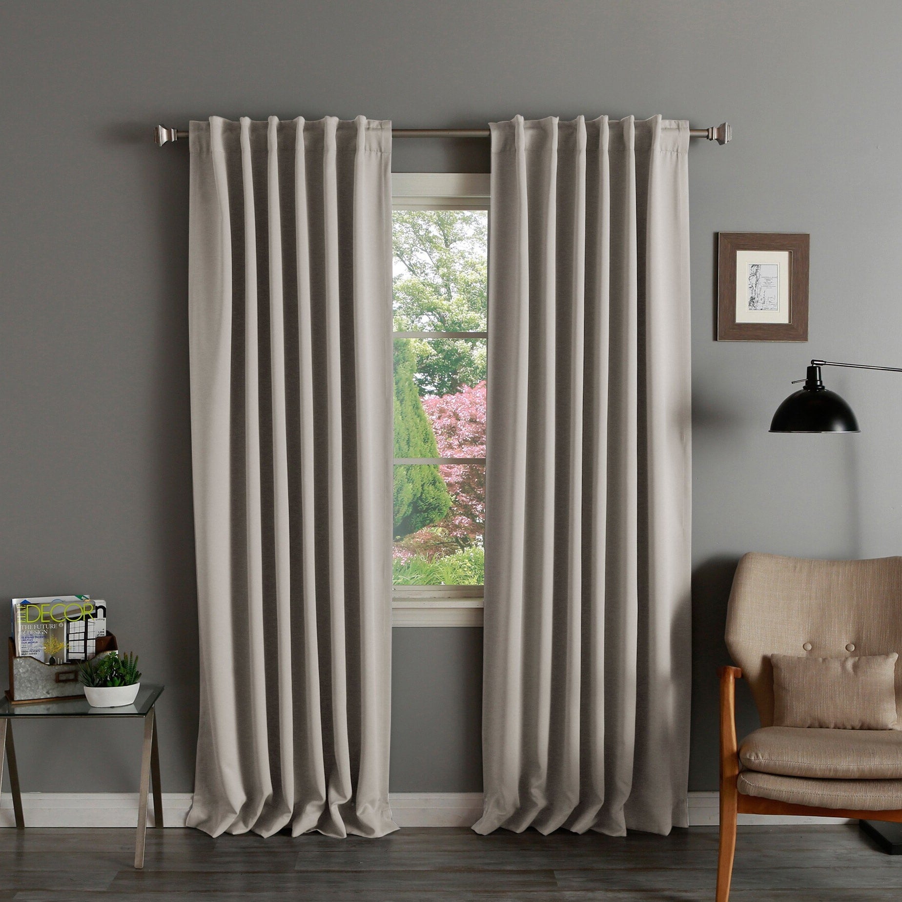 Solid Insulated Thermal Blackout Curtain Panel Pair