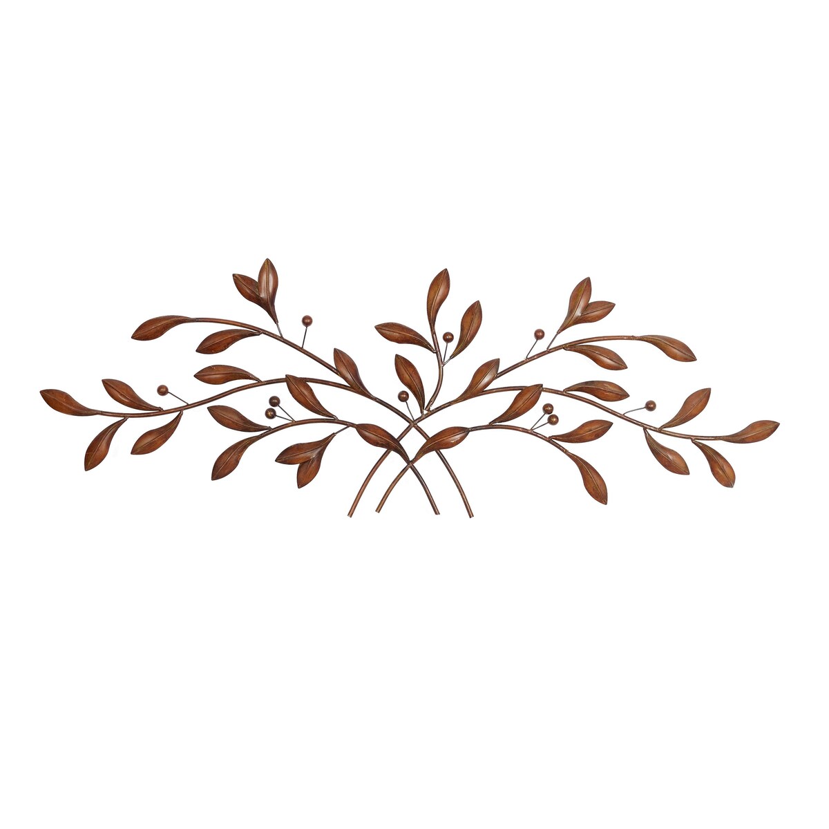 Metal Leaf Home Wall Decor - Brown - Roche River Decor