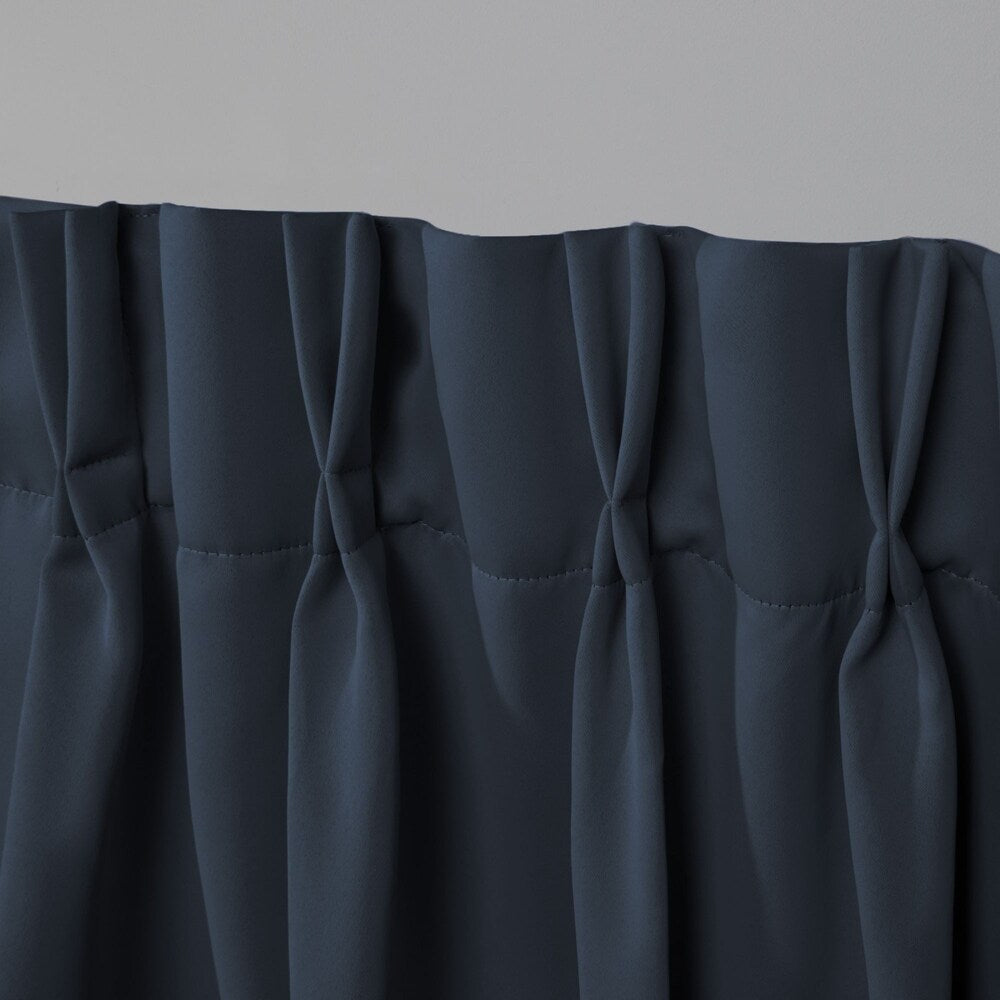 ATI Home Sateen Twill Woven Room Darkening Blackout Pinch Pleat/Hidden Tab Top Curtain Panel Pair