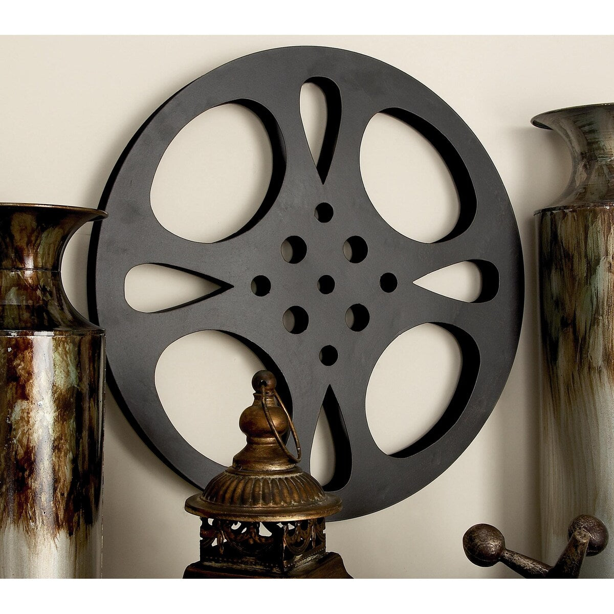 Metal Film Reel Home Wall Decor - Black - Roche River Decor