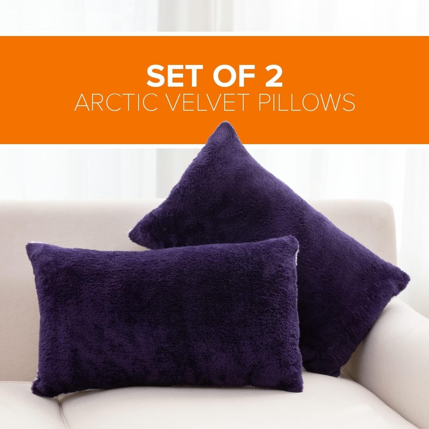 Cheer Collection Set of 2 Ultra Soft and Fluffy Throw Pillow