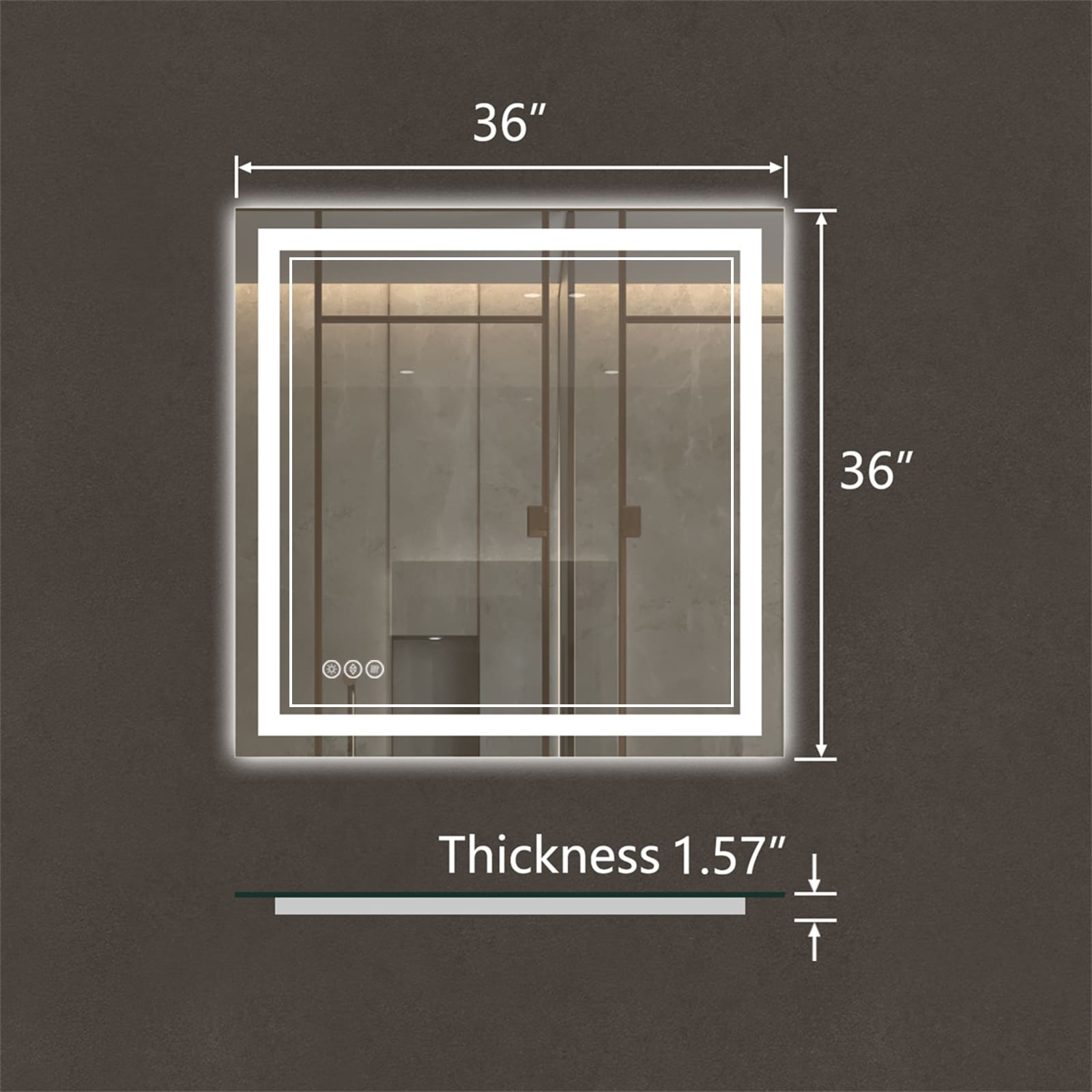 ExBrite Anti-Fog LED Bathroom Mirror with Endless Dimming