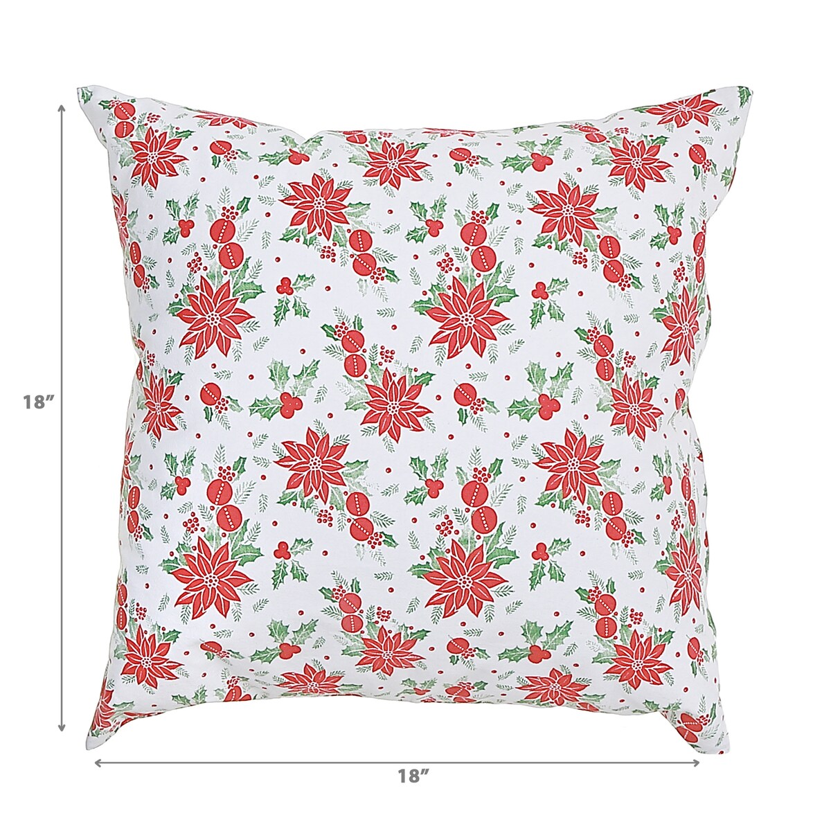 Cotton Fused Cushion Red Poinsettia - Set of 2