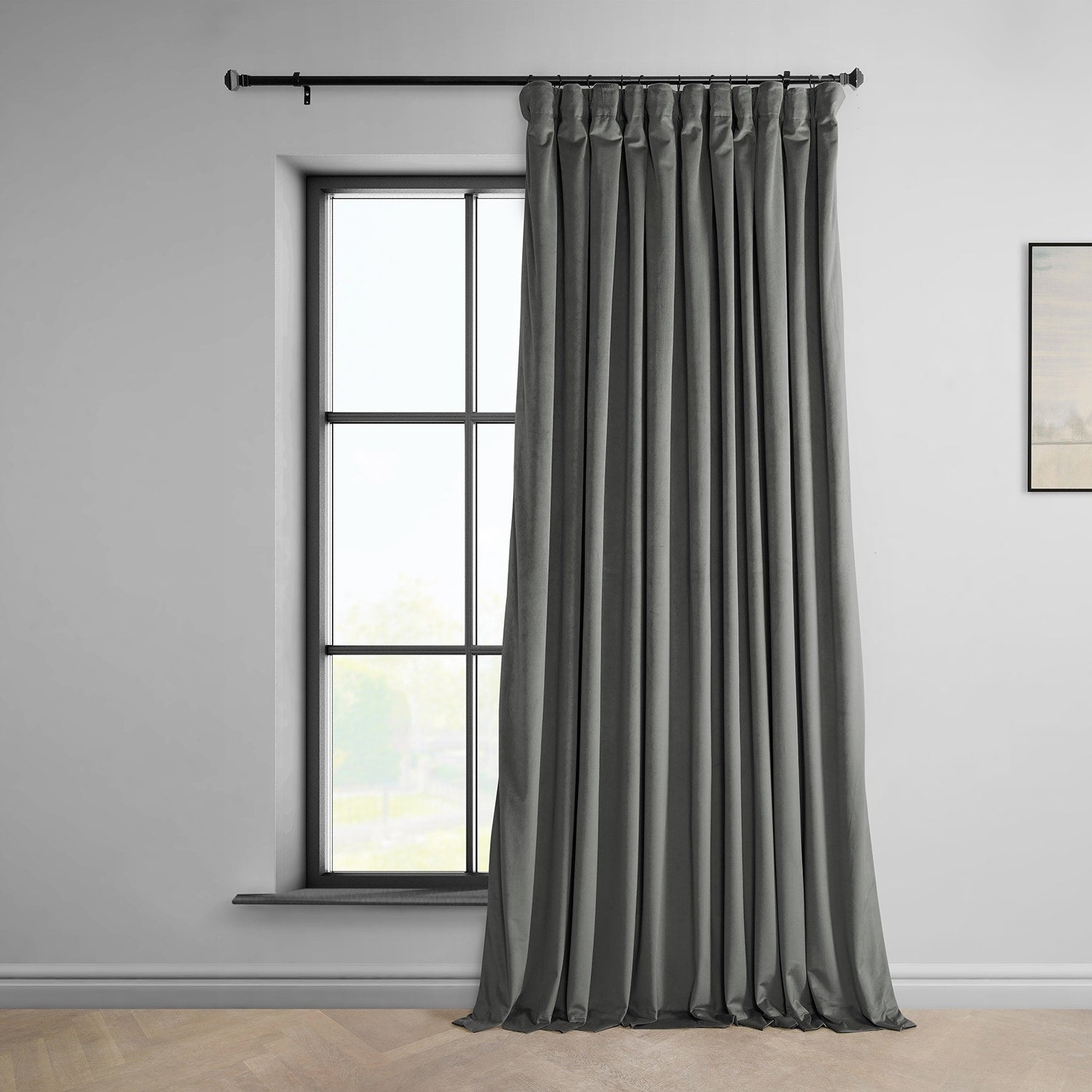 Exclusive Fabrics Extra Wide Heritage Plush Velvet Room Darkening Curtain (1 Panel)