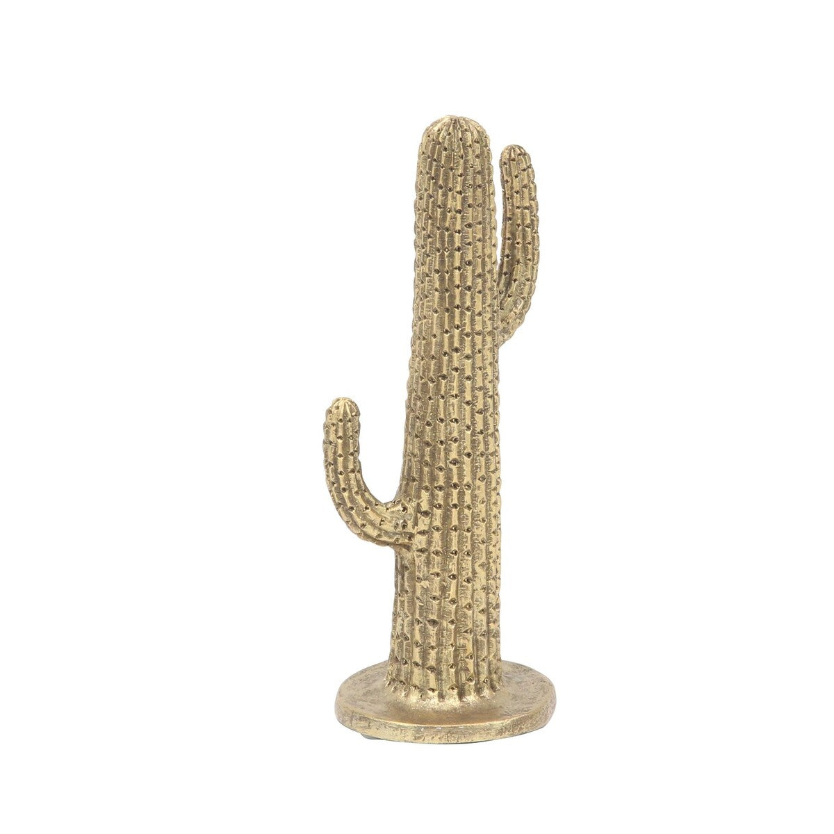 Polystone Cactus Decorative Sculpture - Set of 2 Gold - Roche River Decor