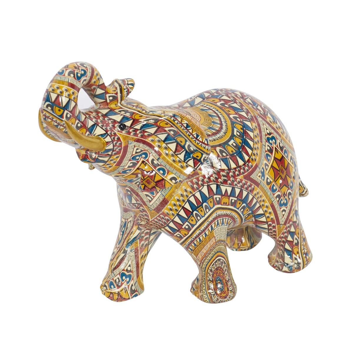 Polystone Elephant Decorative Sculpture - Multi Colored - Roche River Decor