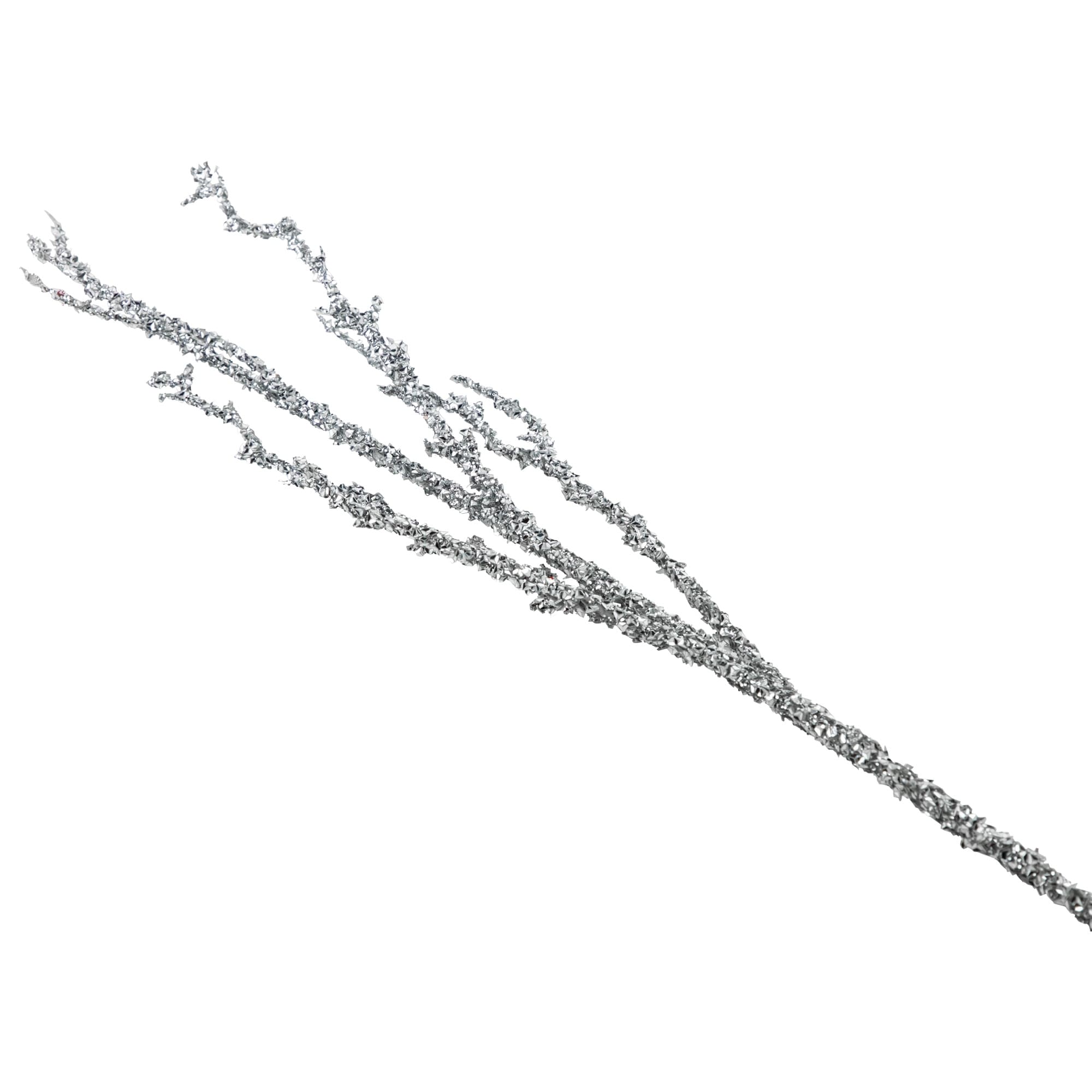 31 Glittered Silver Artificial Twig Christmas Spray