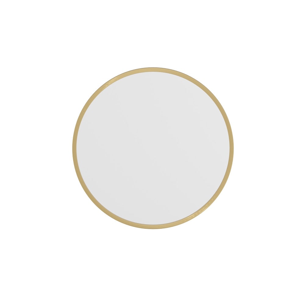 Wall Mount Shatterproof Round Accent Wall Mirror with Metal Frame