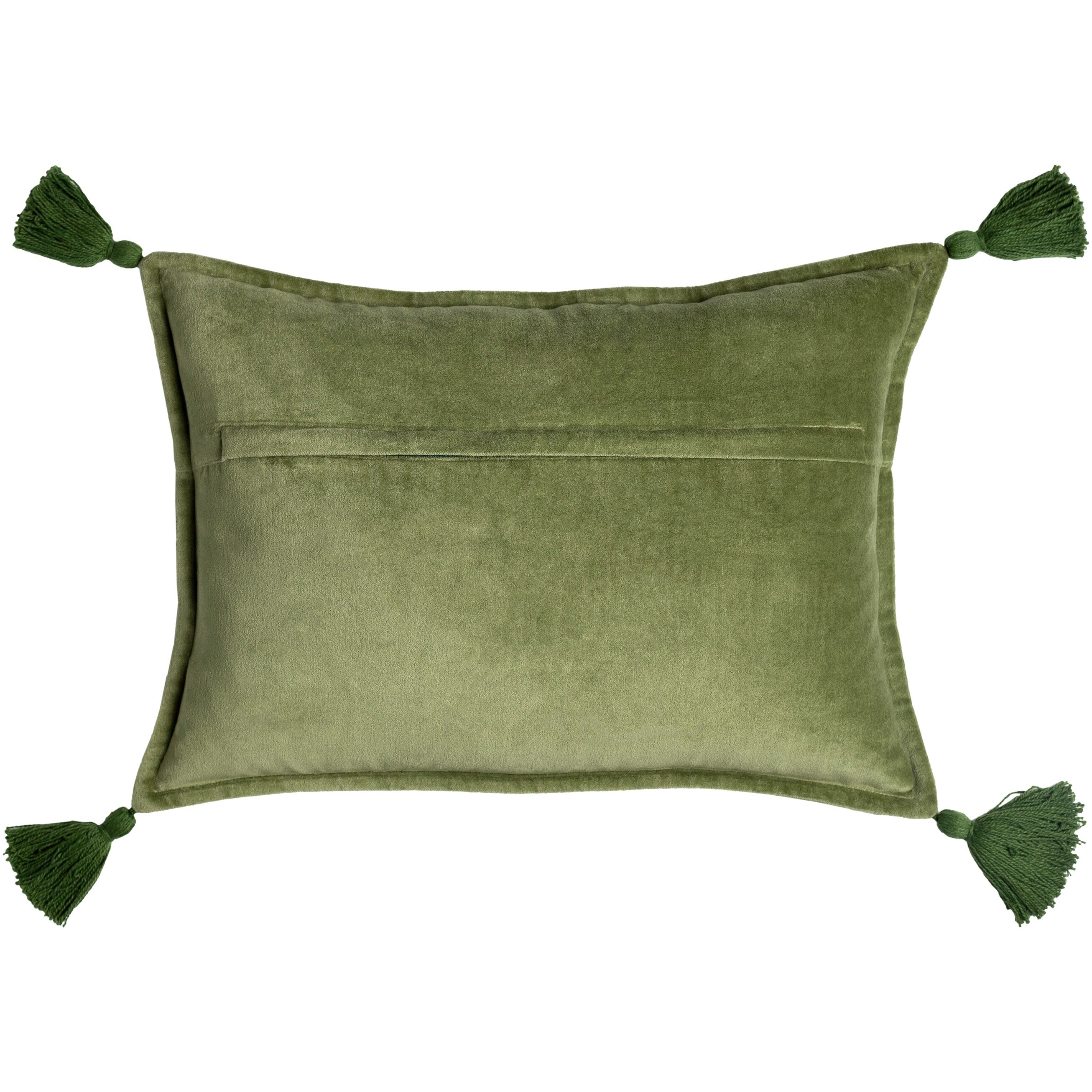 Cassain Velvet Lumbar Pillow with Tassels