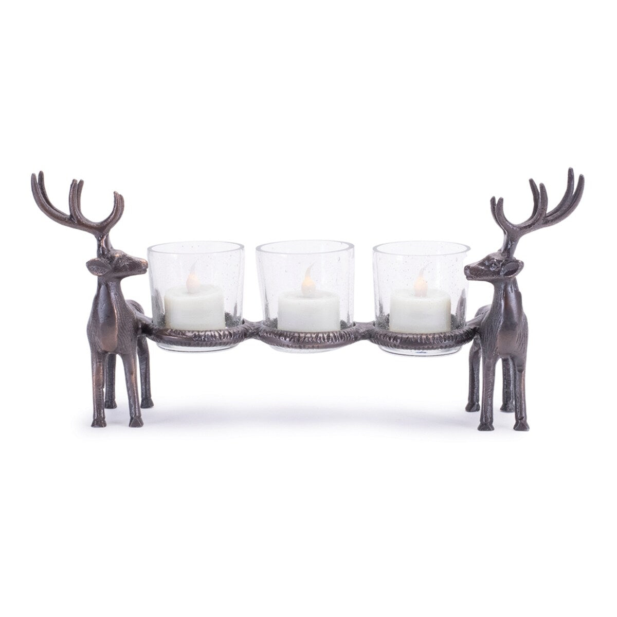 Bronze Metal Deer Votive Holder 12L