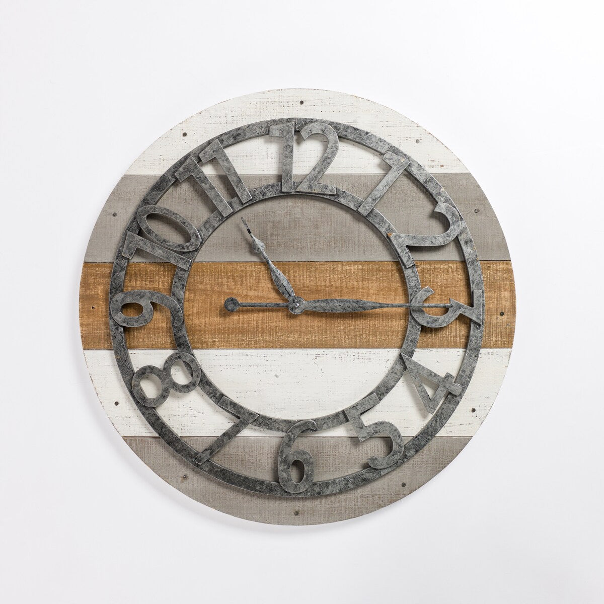 Shabby Wood Plank Wall Clock