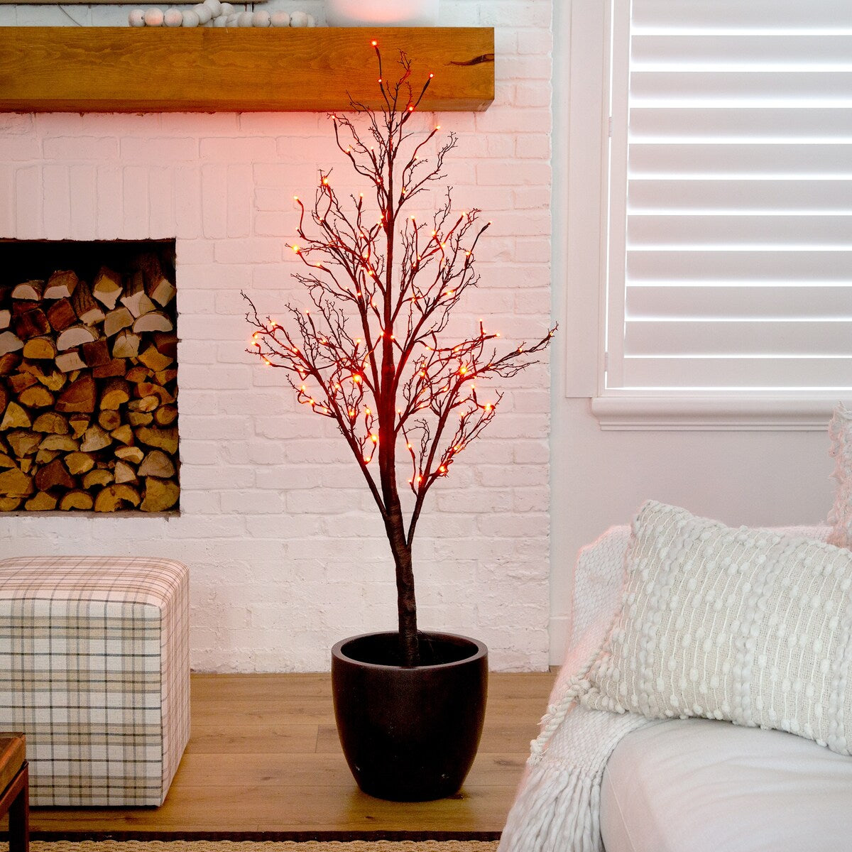 5' Pre-Lit Halloween Deluxe Twig Tree with 102 Orange & Purple LED