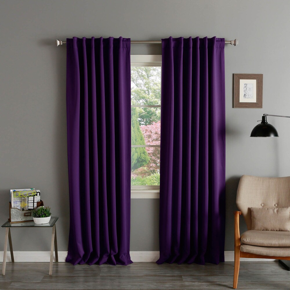 Aurora Home Solid Insulated Thermal Blackout Curtain Panel Pair - 52 x 120