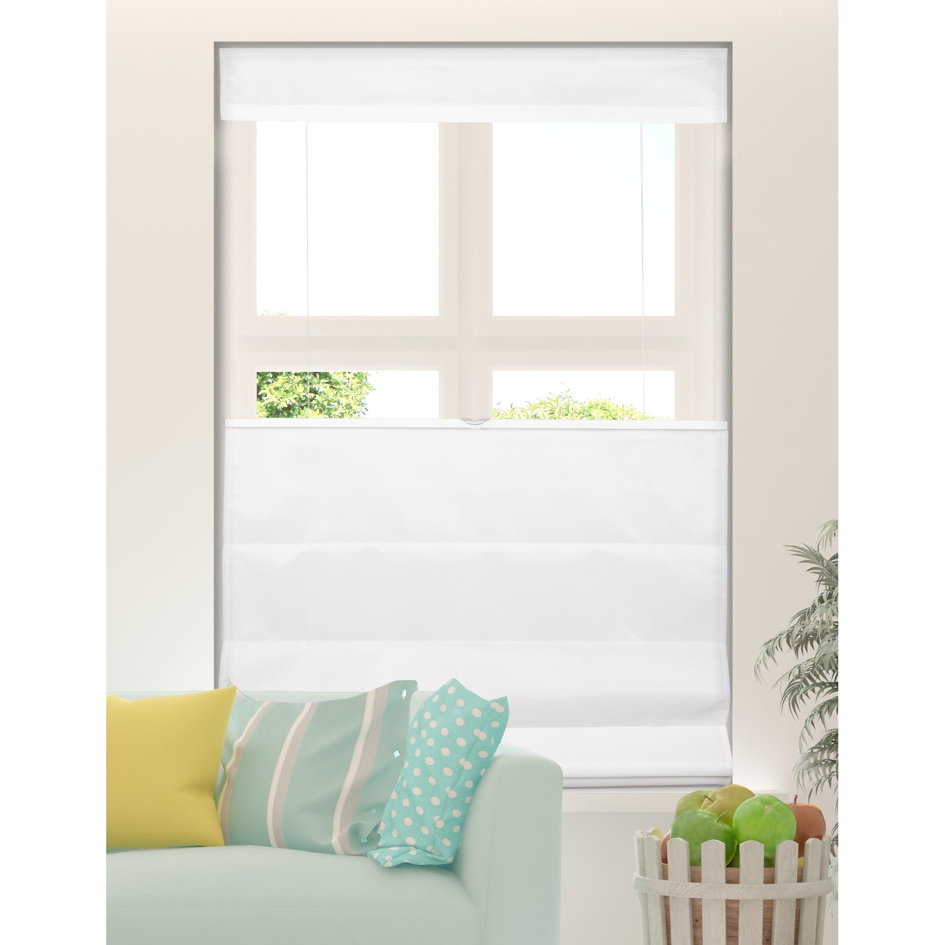 Arlo Blinds White Top Down Bottom Up Light Filtering Roman Shades