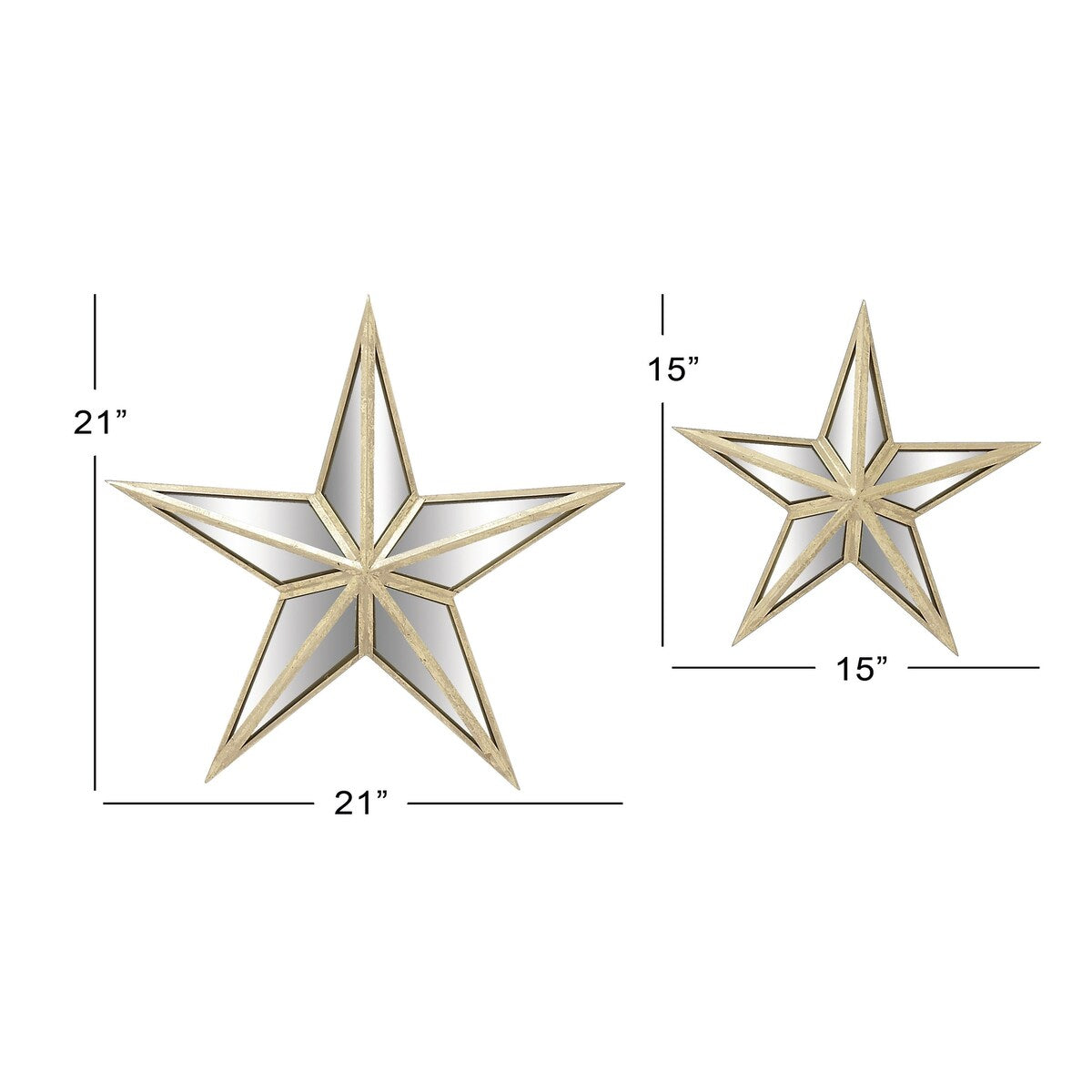 Metal Star Indoor Outdoor Home Wall Decor - Set of 2 Cream - Roche River Decor