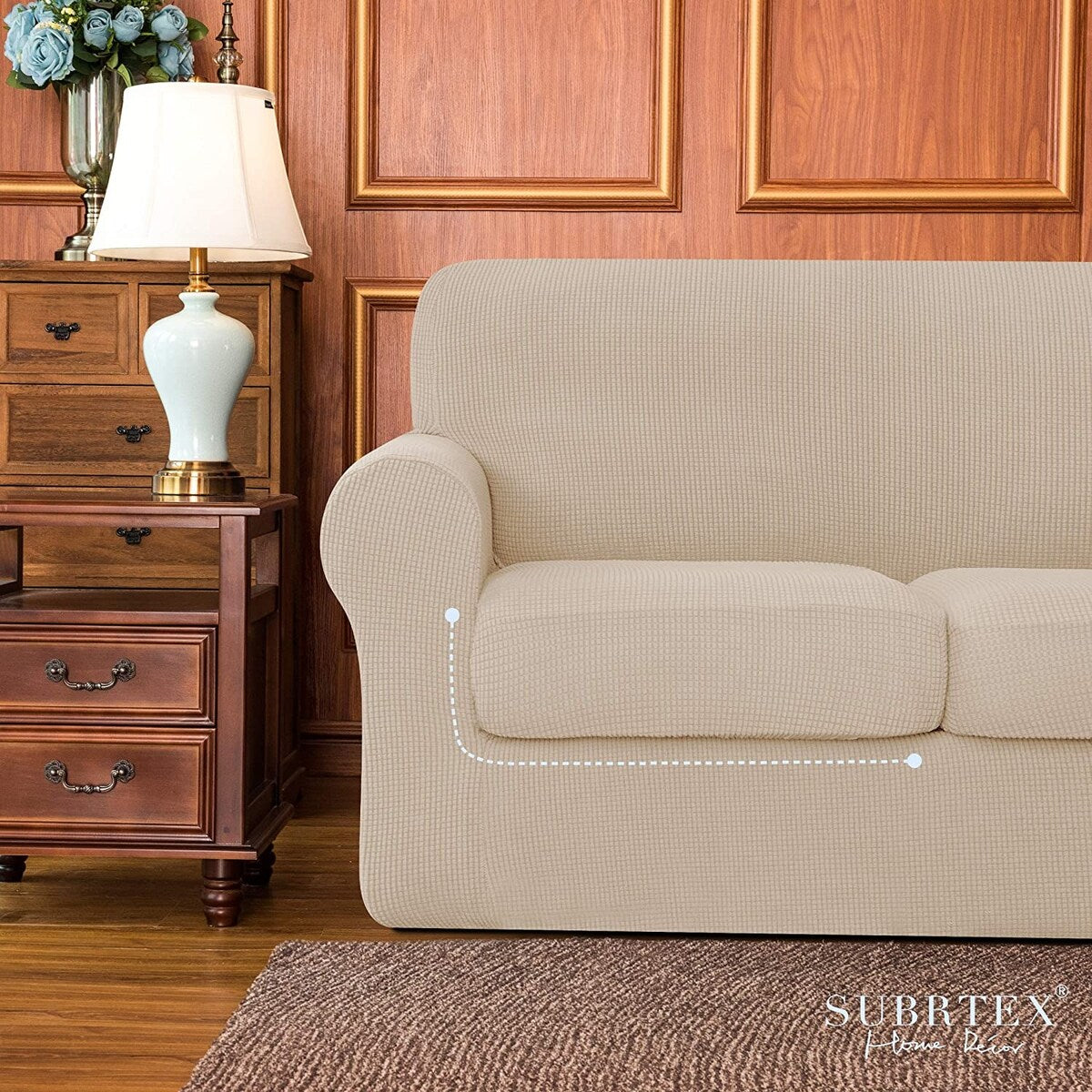 Subrtex Stretch Loveseat Slipcover Cover with 2 Separate Cushion Cover