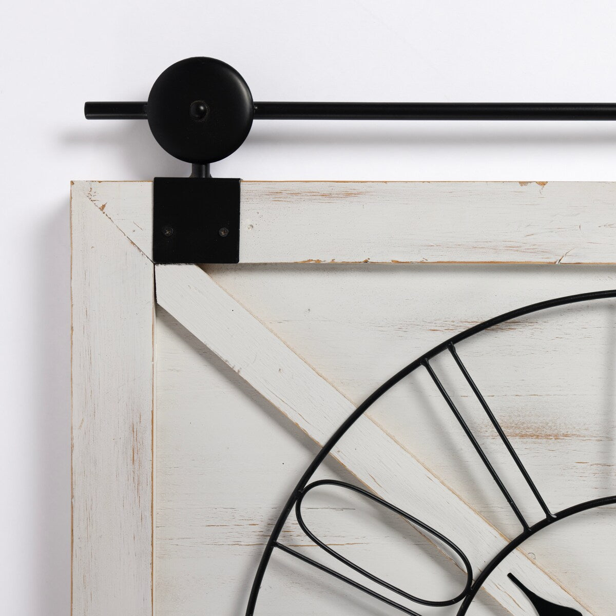 Wooden Barn Door Wall Clock