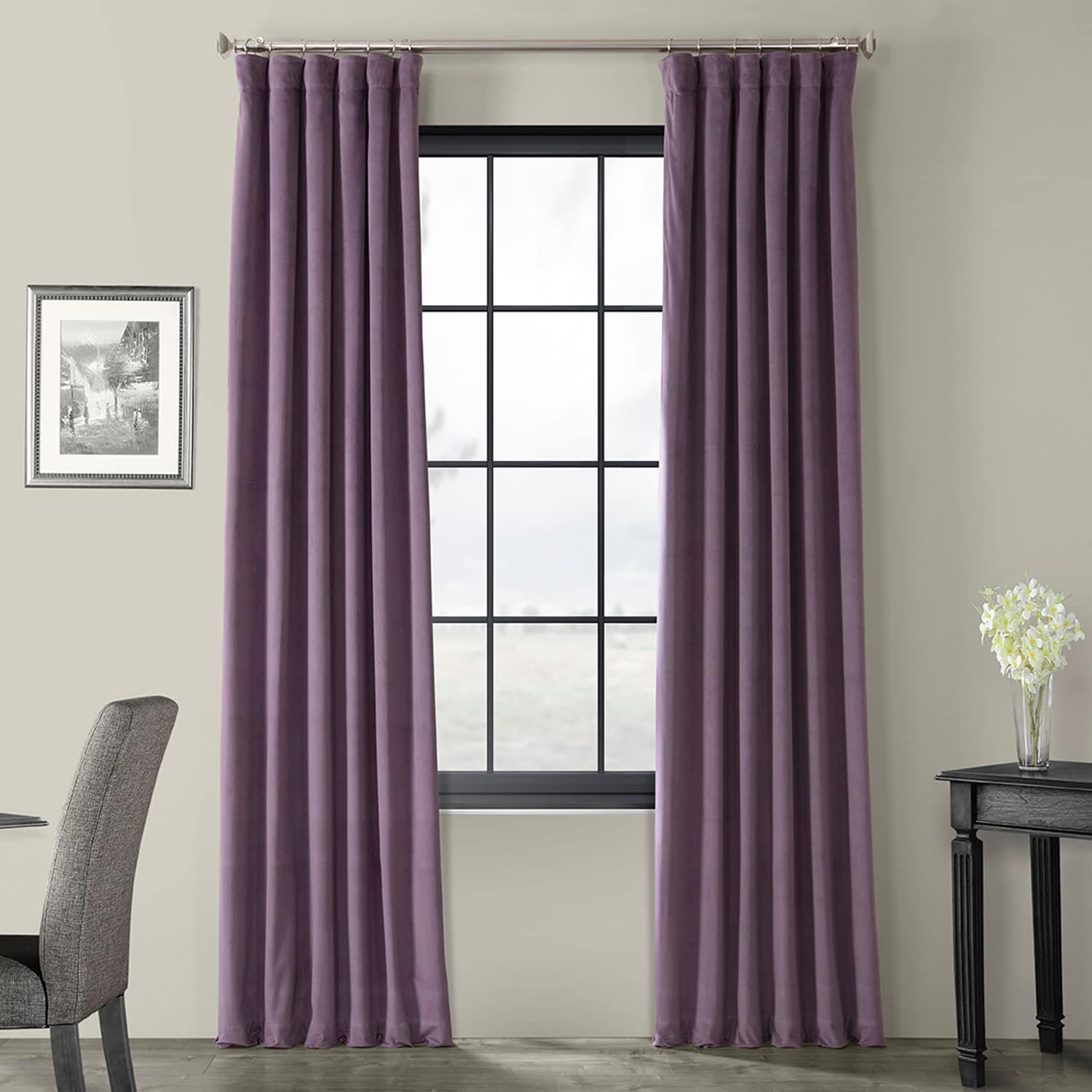 Exclusive Fabrics Signature Velvet Blackout Curtains (1 Panel) - Luxurious Single Drapery for Enhanced Light Blockage